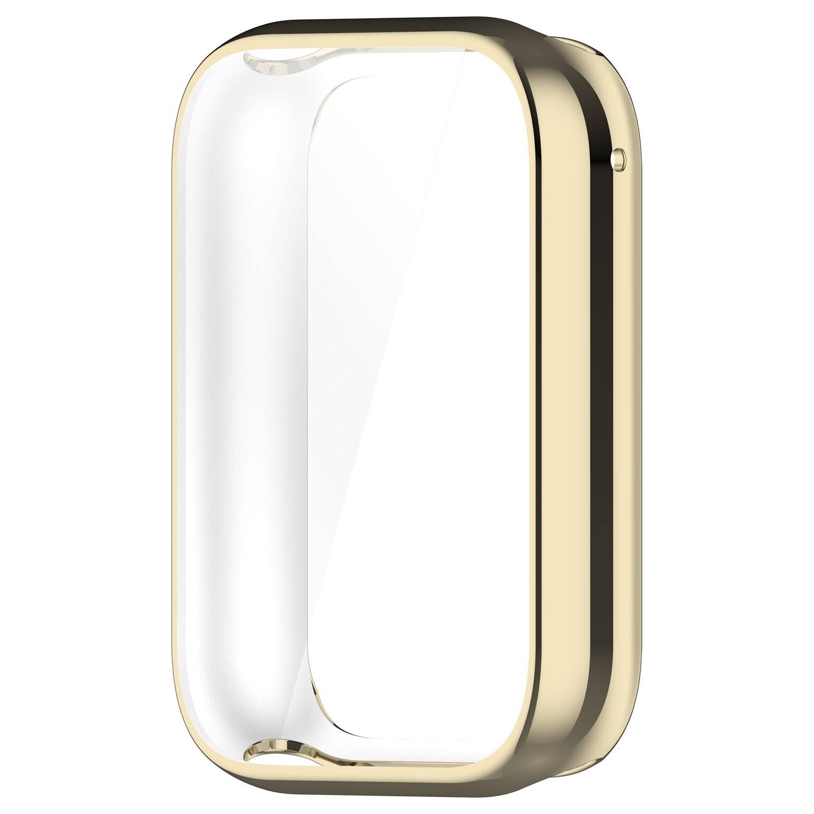 Ein rechteckiges Wandleuchten-Objekt aus Gold und Glas mit abgerundeten Ecken, gezeigt auf weißem Hintergrund.