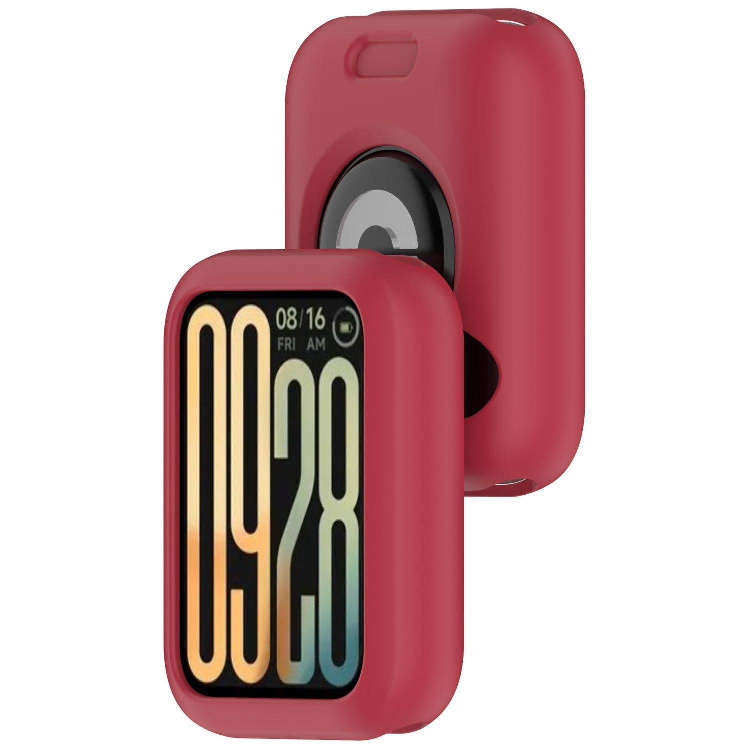 Für Xiaomi Smart Band 9 Pro Silikon Design Watch Schutz Gehäuse Hülle Case Cover Rot