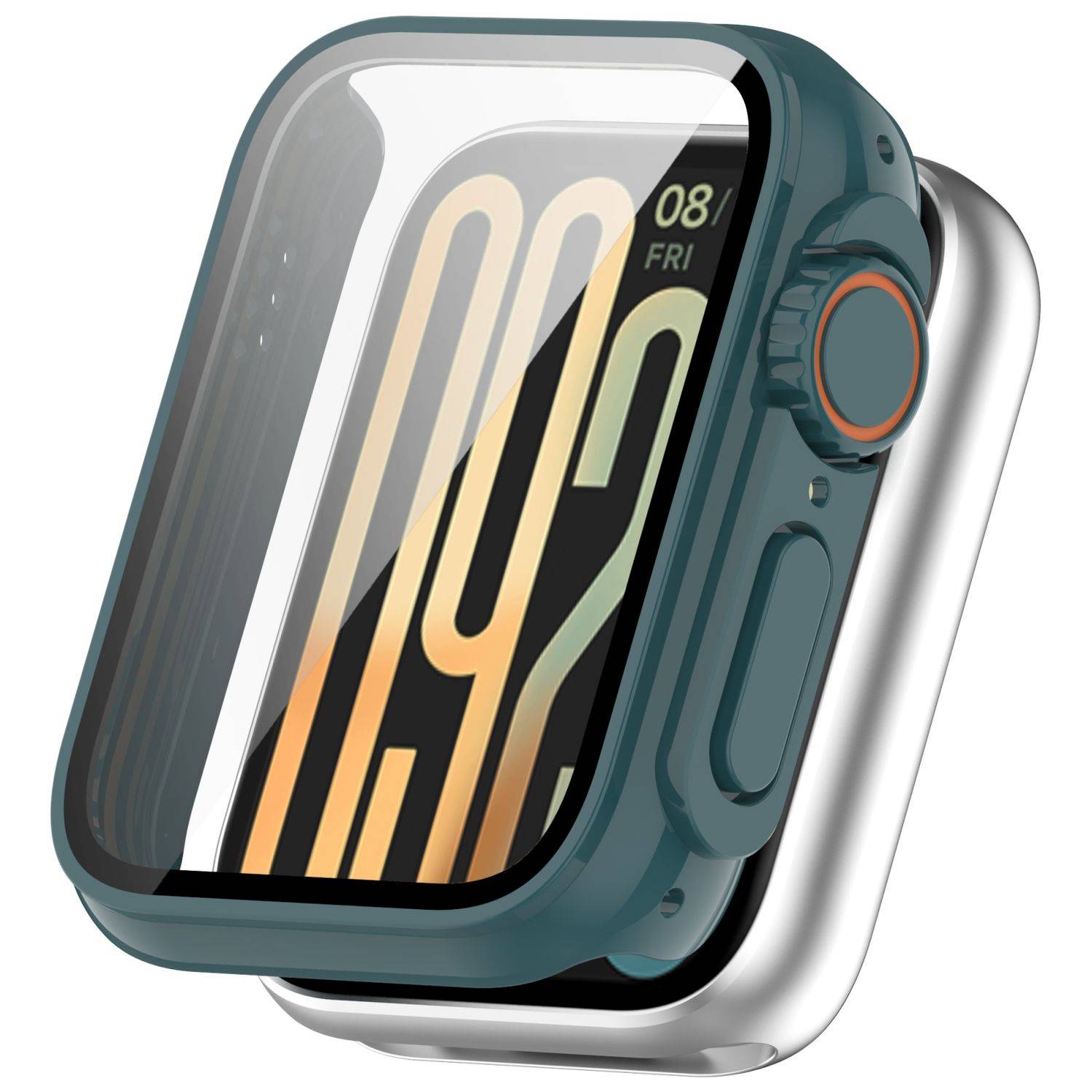 Für Xiaomi Smart Band 9 Pro Kunststoff PC Smart Hülle + Tempered H9 Hart Glas Grün