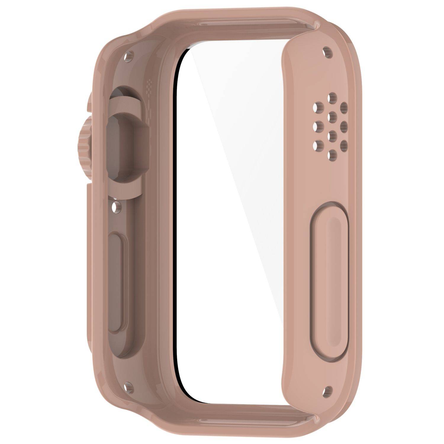 Für Xiaomi Smart Band 9 Pro Kunststoff PC Smart Hülle + Tempered H9 Hart Glas Rosa