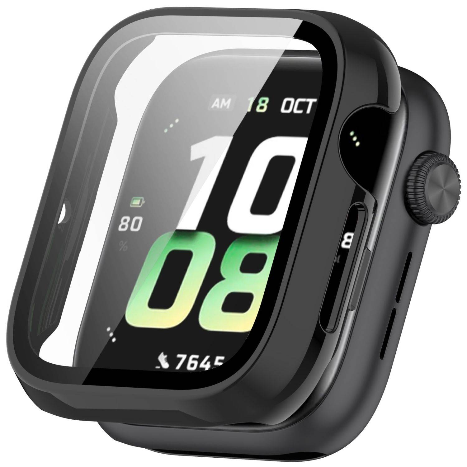 Für Honor Watch 5 Kunststoff PC Smart Hülle Case + Tempered H9 Hart Glas Schwarz