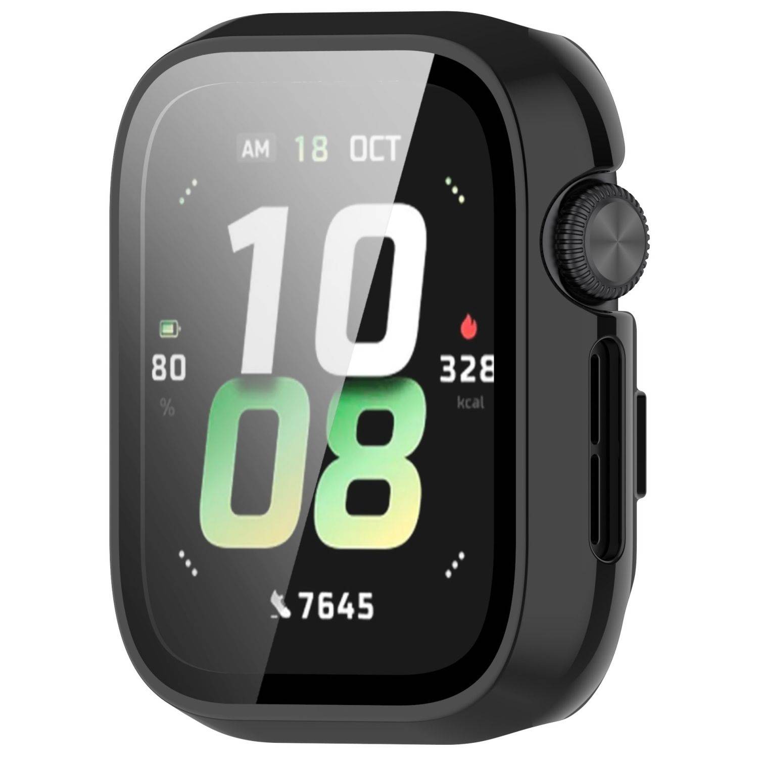 Für Honor Watch 5 Kunststoff PC Smart Hülle Case + Tempered H9 Hart Glas Schwarz