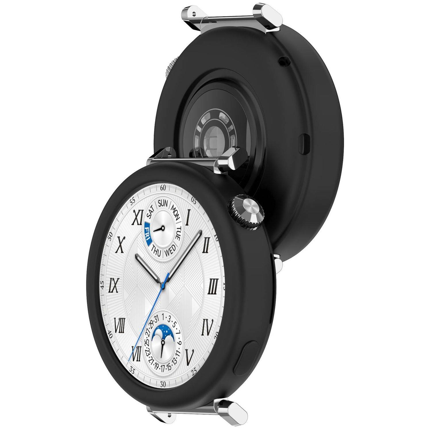 Für Huawei Watch GT 5 41mm Silikon Design Schutz Gehäuse Hülle Cover Schwarz