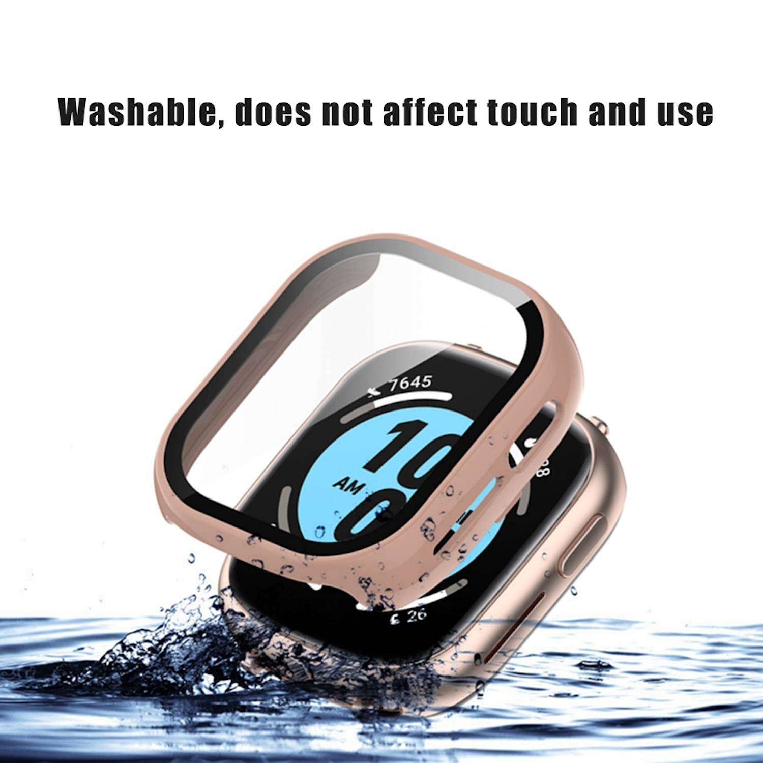 Für Honor Watch 4 Kunststoff Smart Watch PC Hülle + Schutz Hart Glas Schwarz