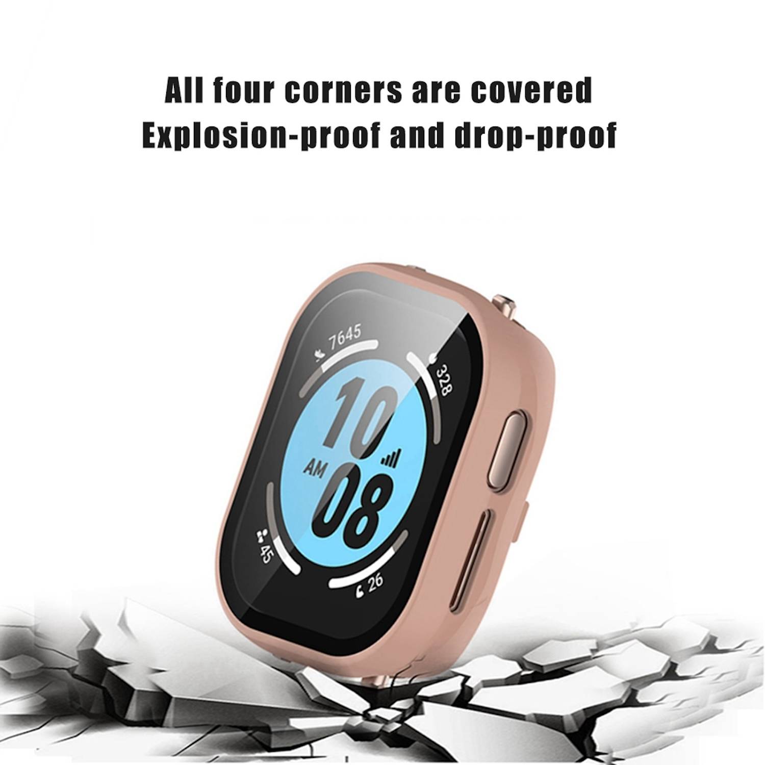 Für Honor Watch 4 Kunststoff Smart Watch PC Hülle + Schutz Hart Glas Schwarz