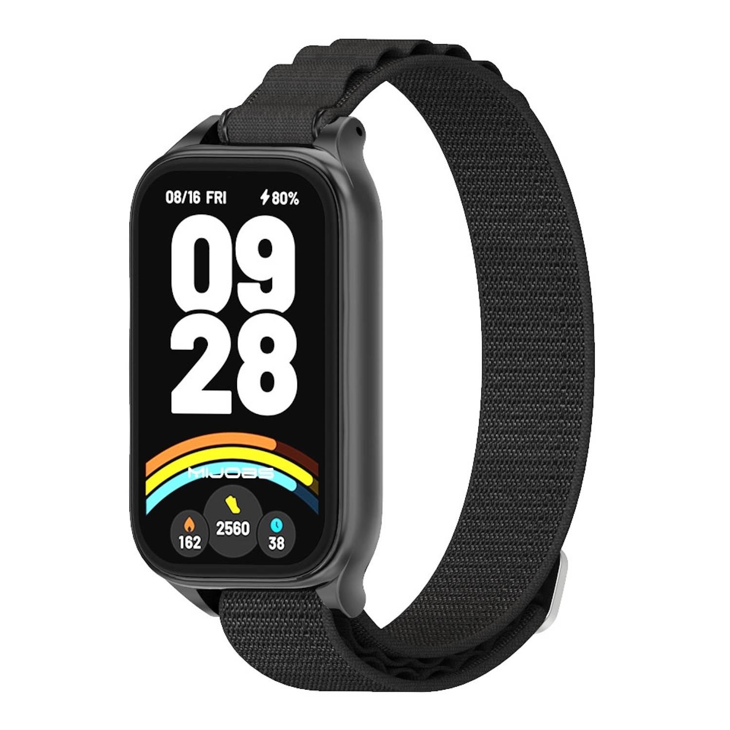 Für Xiaomi Smart Band 9 Active / Redmi Band 3 Nylon Arm Band mit Metallrahmen