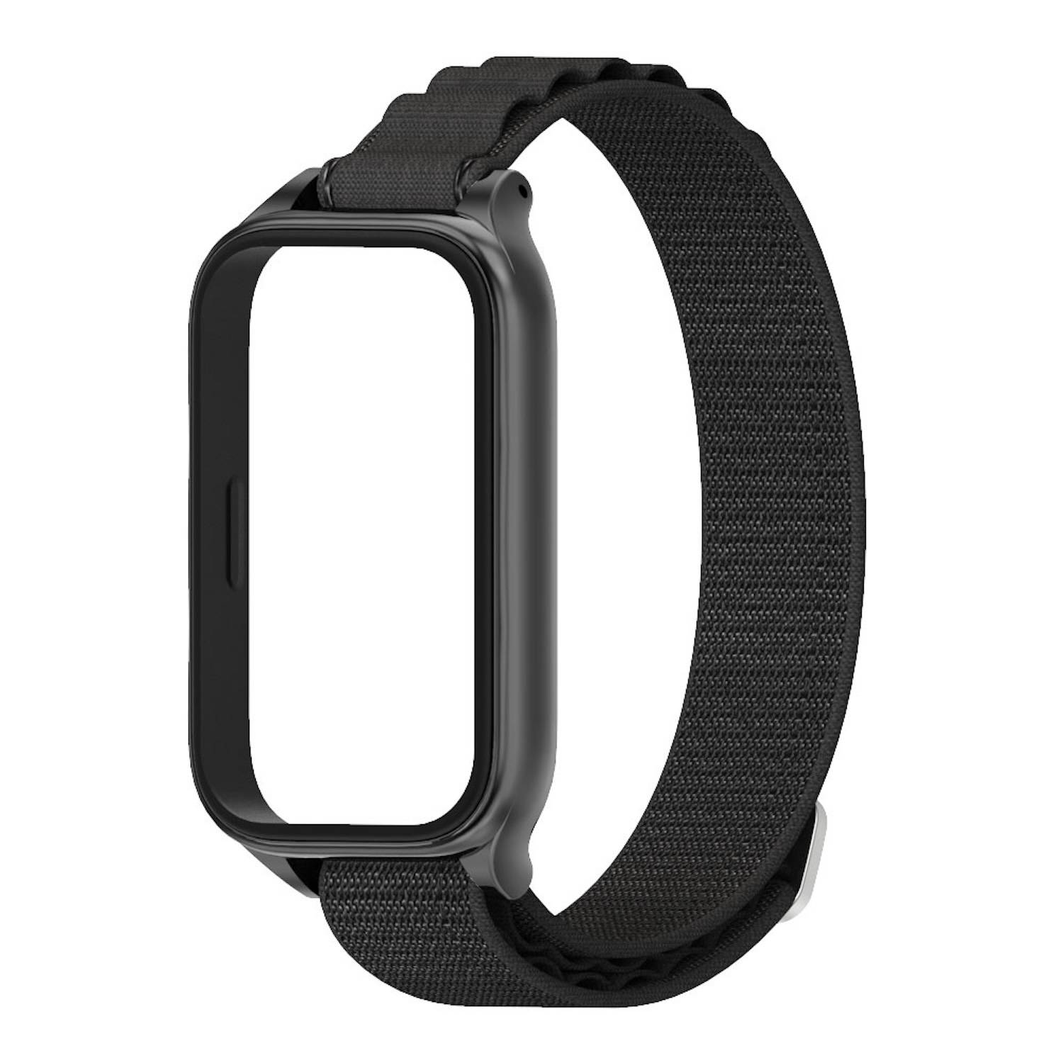 Für Xiaomi Smart Band 9 Active / Redmi Band 3 Nylon Arm Band mit Metallrahmen