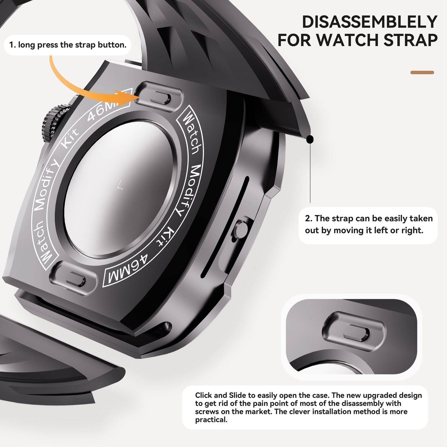 Für Apple Watch Series 10 46mm Hochwertiges Silikon Arm Band mit Metall Gehäuse