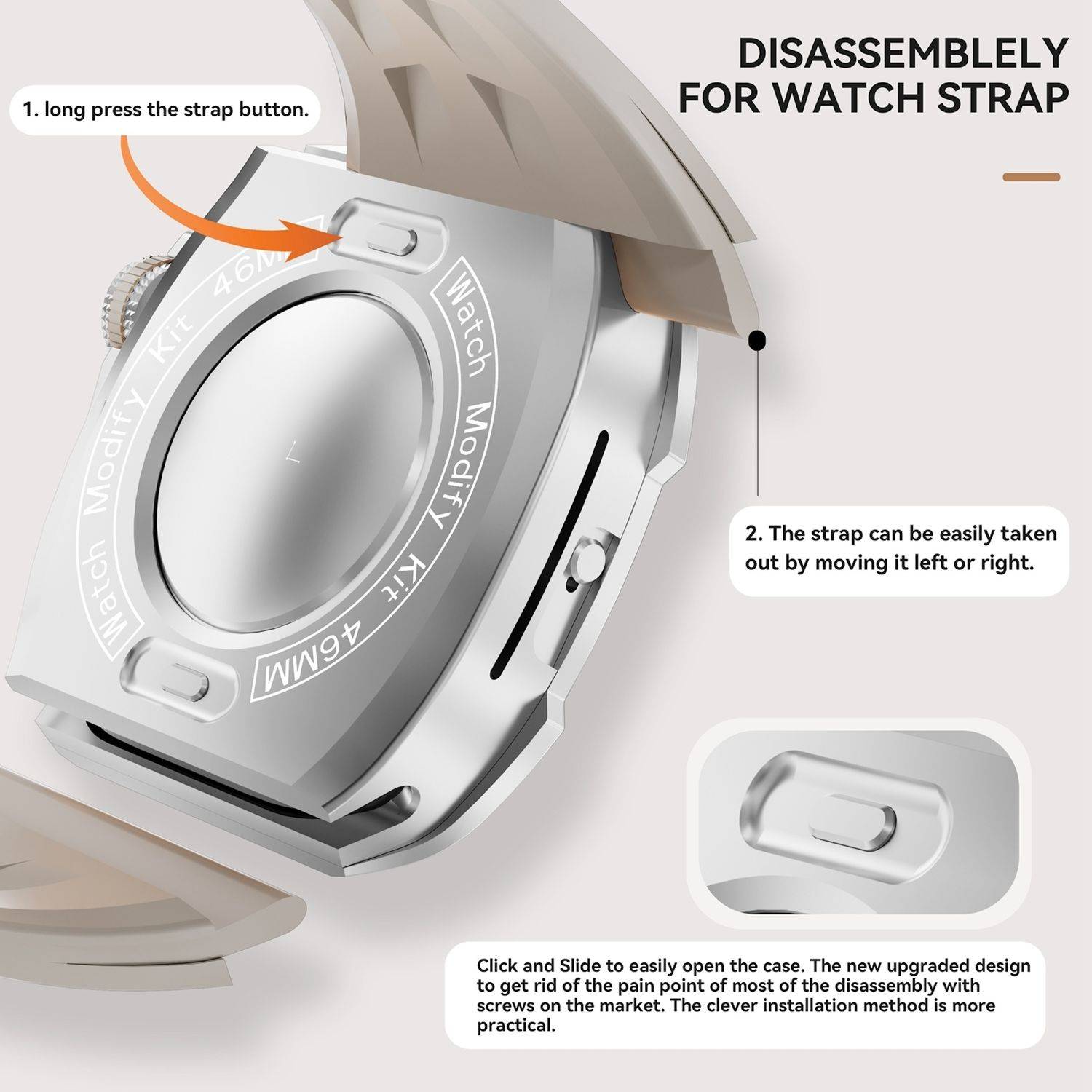 Für Apple Watch Series 10 46mm Hochwertiges Silikon Arm Band mit Metall Gehäuse