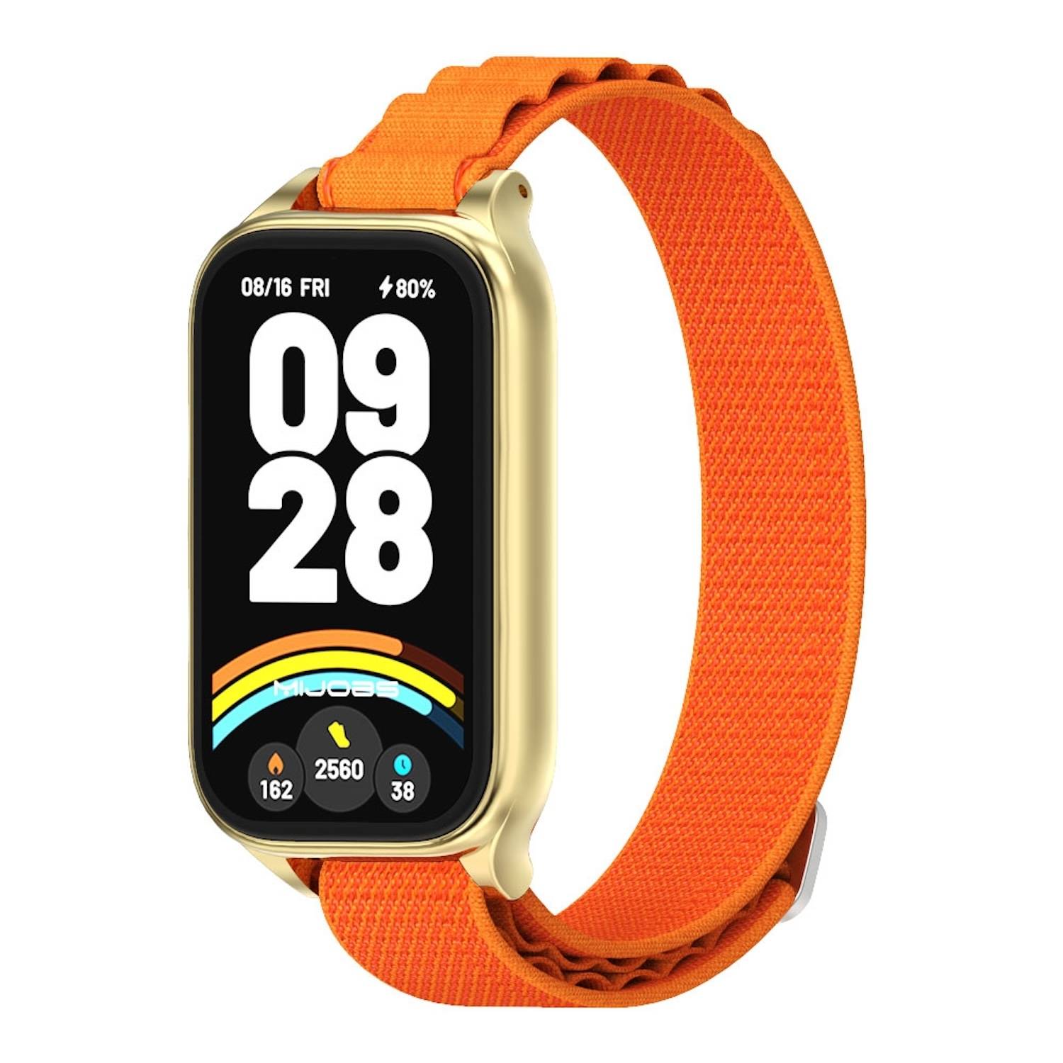 Für Xiaomi Smart Band 9 Active / Redmi Band 3 Nylon Arm Band mit Metallrahmen