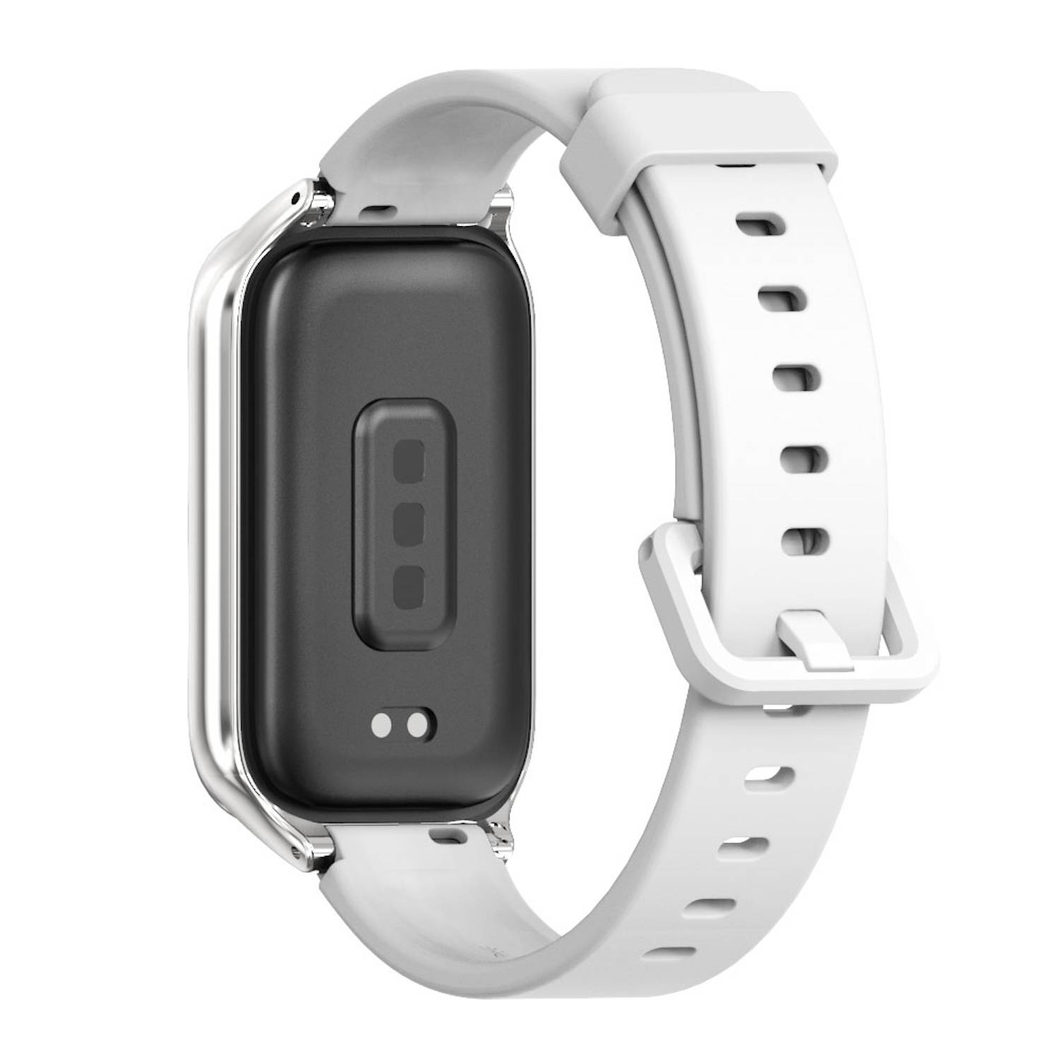 Für Xiaomi Smart Band 9 Active / Redmi Band 3 Silikon Arm Band mit Metallrahmen