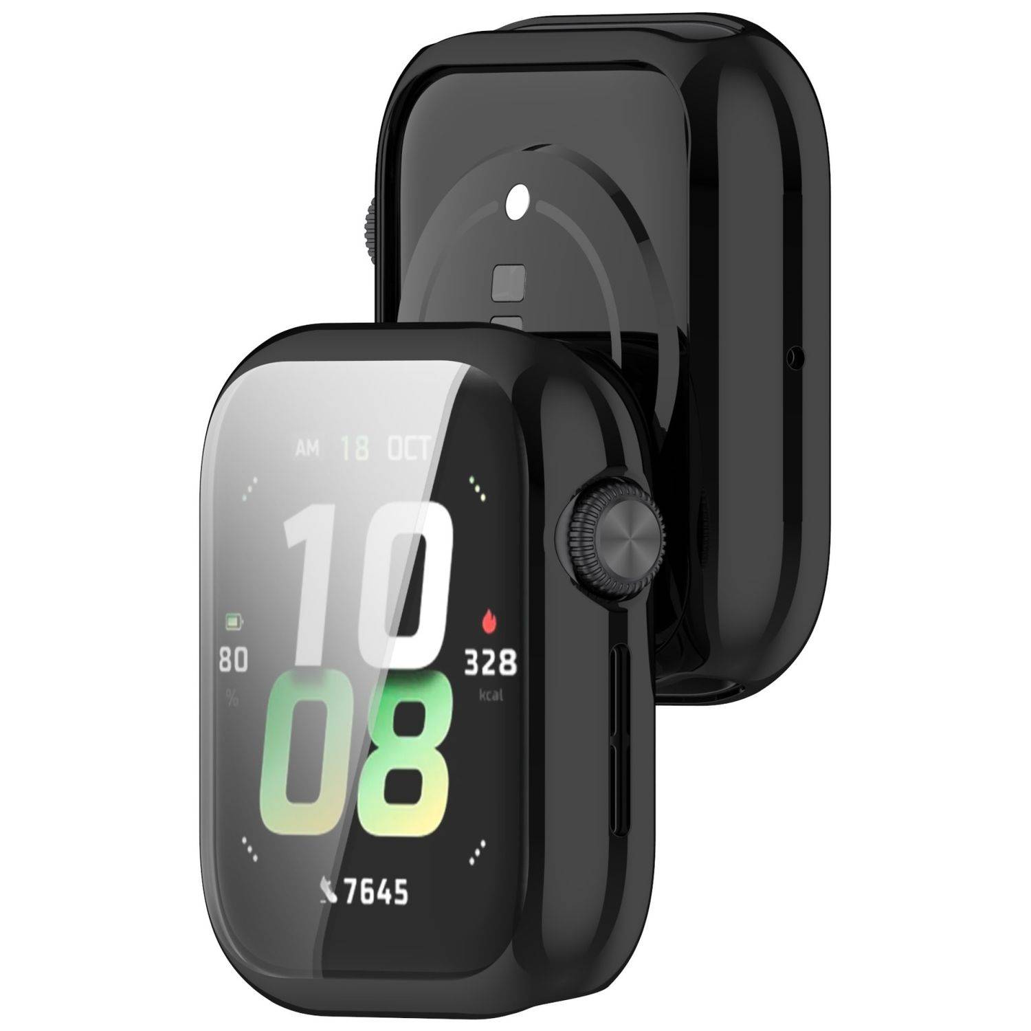 Für Honor Watch 5 Electroplated Full Cover TPU Watch Schutz Hülle Case Schwarz