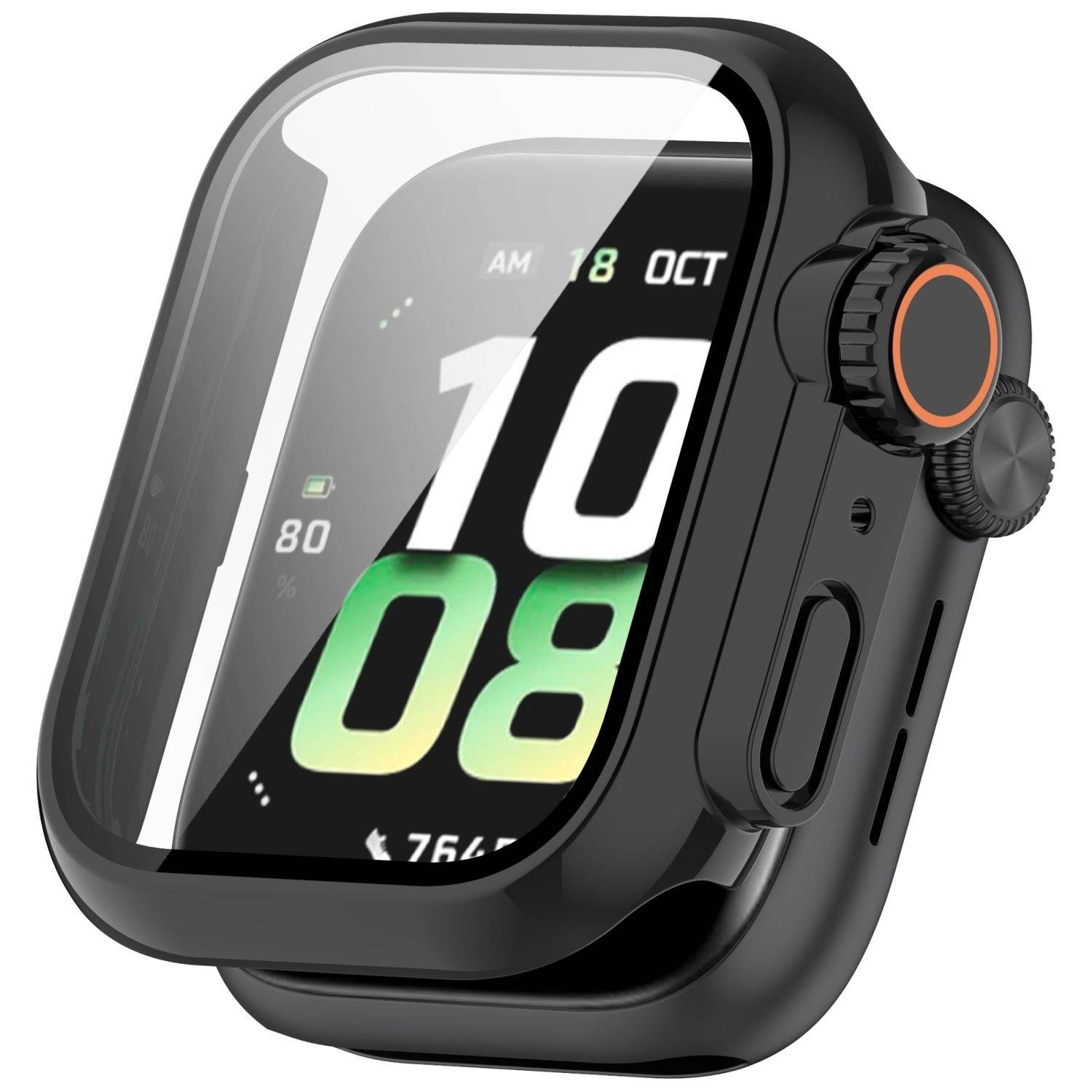 Für Honor Watch 5 Kunststoff PC Smart Hülle Case + Tempered H9 Hart Glas Schwarz