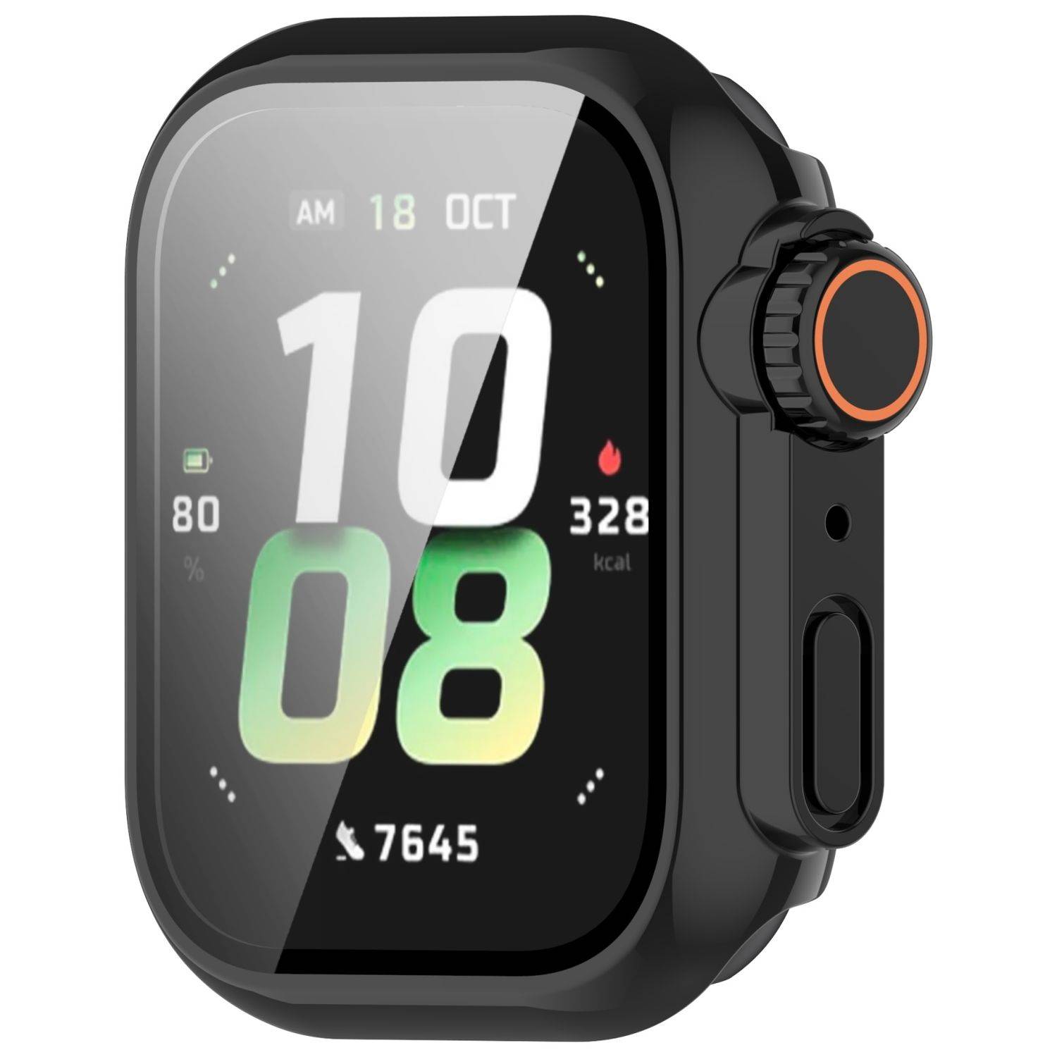 Für Honor Watch 5 Kunststoff PC Smart Hülle Case + Tempered H9 Hart Glas Schwarz