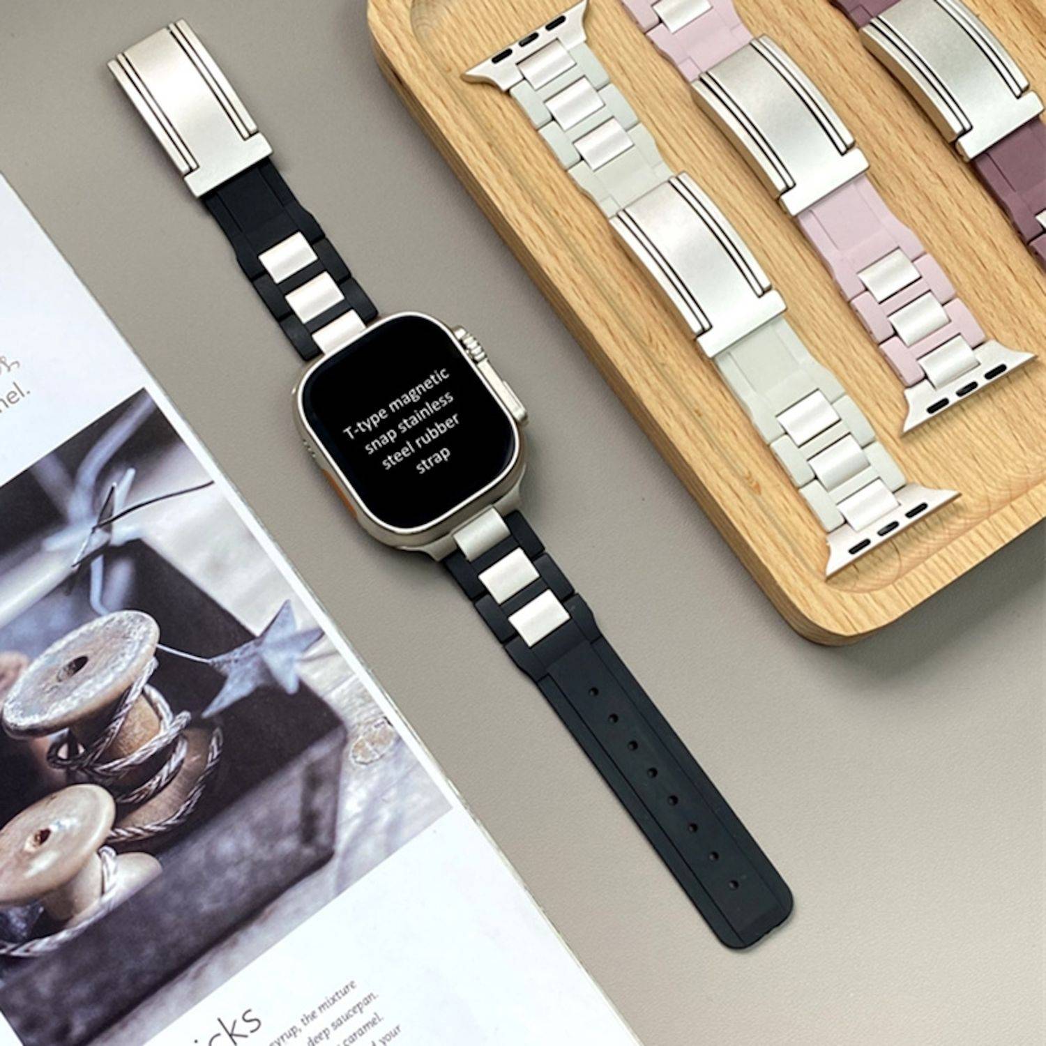 Magnetisches Armband für Apple Watch 42mm / 41mm / 40mm / 38mm Design Edelstahl