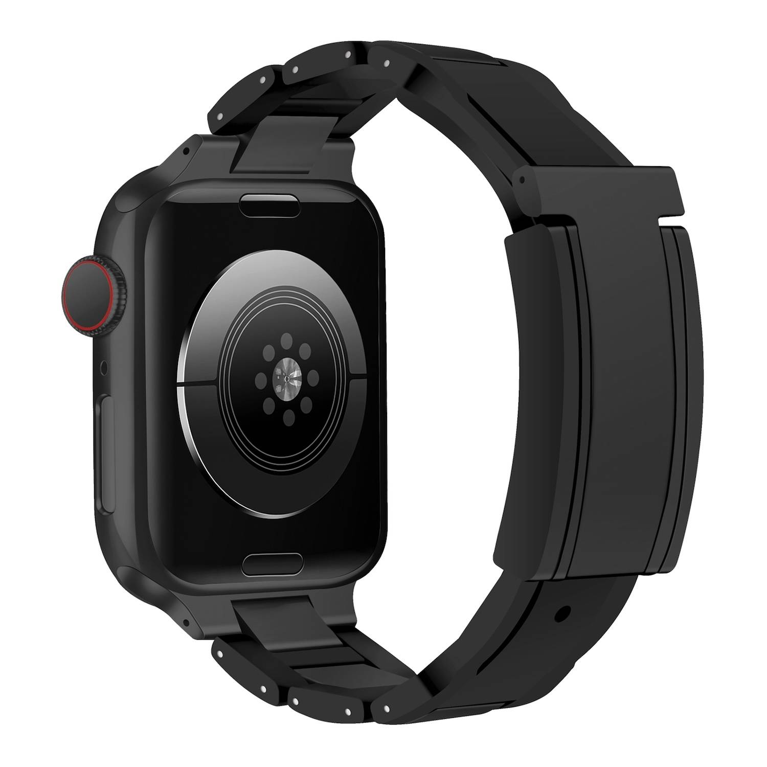 Für Apple Watch Series 10 46mm / 9 8 7 45 / 6 SE 5 4 44mm Design Magnetschnalle Edelstahl Armband Schwarz