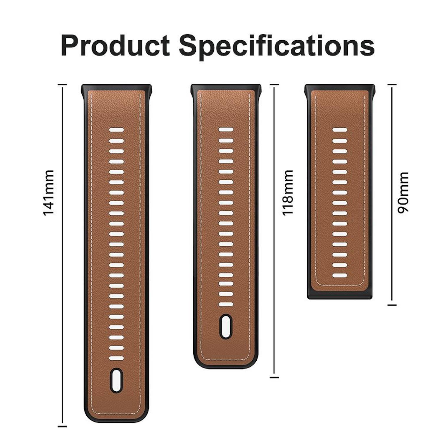 Für Huawei Watch D2 Hochwertiges Premium Leder Hybrid Silikon Ersatz Arm Band Schwarz