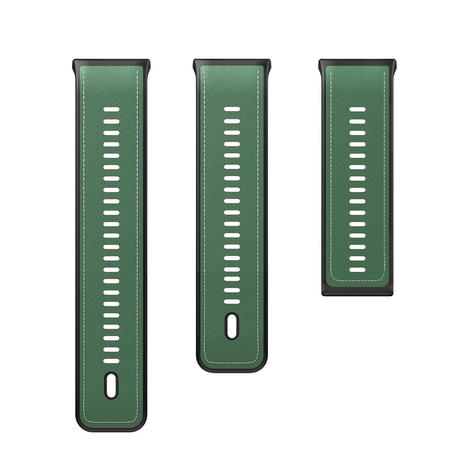 Für Huawei Watch D2 Hochwertiges Premium Leder Hybrid Silikon Ersatz Arm Band Grün