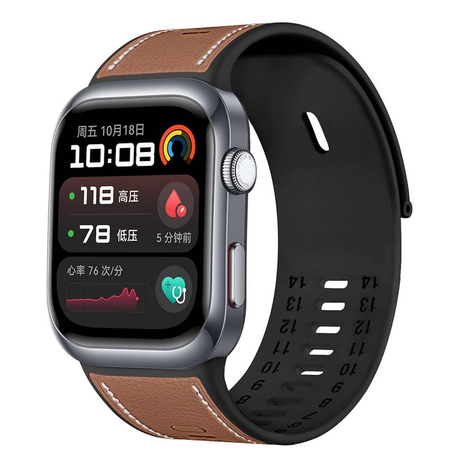 Für Huawei Watch D2 Hochwertiges Premium Leder Hybrid Silikon Ersatz Arm Band Braun