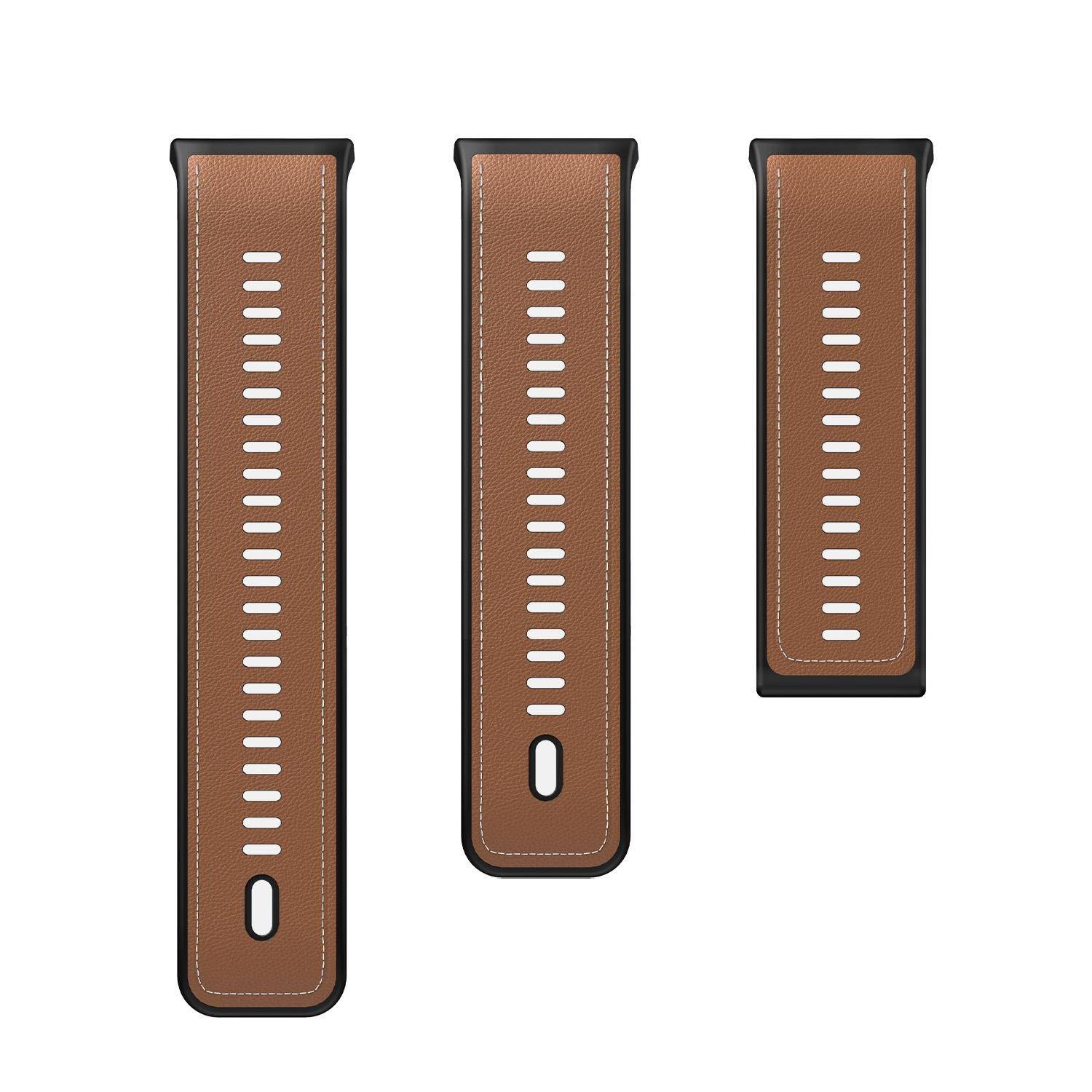 Für Huawei Watch D2 Hochwertiges Premium Leder Hybrid Silikon Ersatz Arm Band Braun