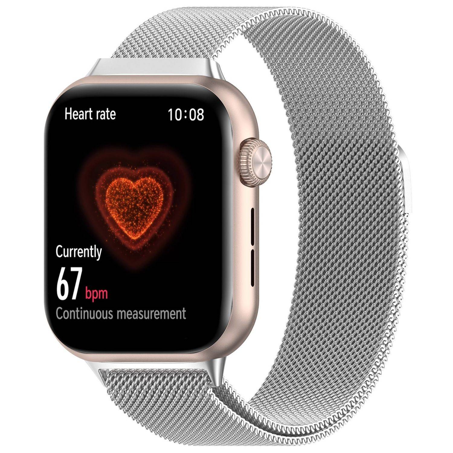 Für Honor Watch 5 Milan Metall Stahl Mesh Ersatz Armband mit Magnetverschluss Silber