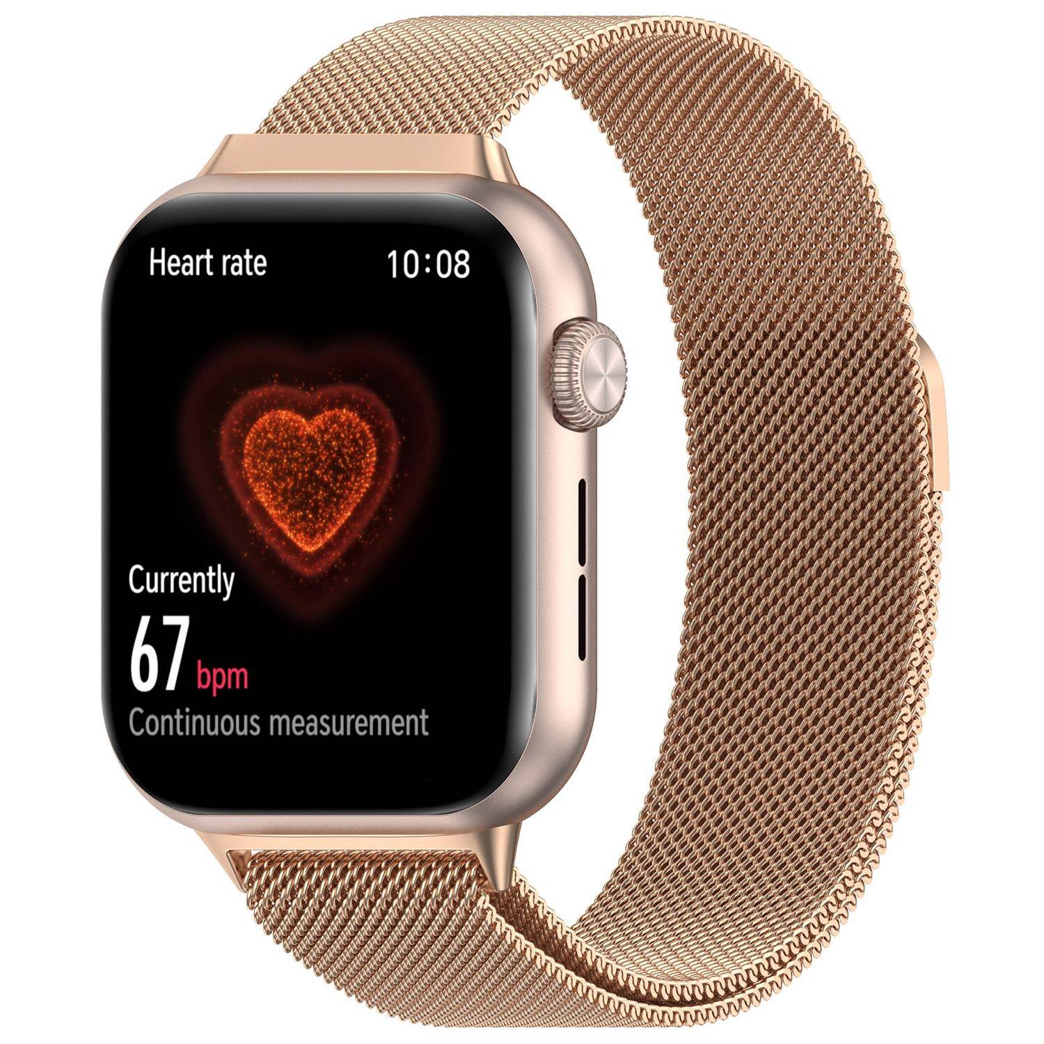 Für Honor Watch 5 Milan Metall Stahl Mesh Ersatz Armband mit Magnetverschluss Rose Gold