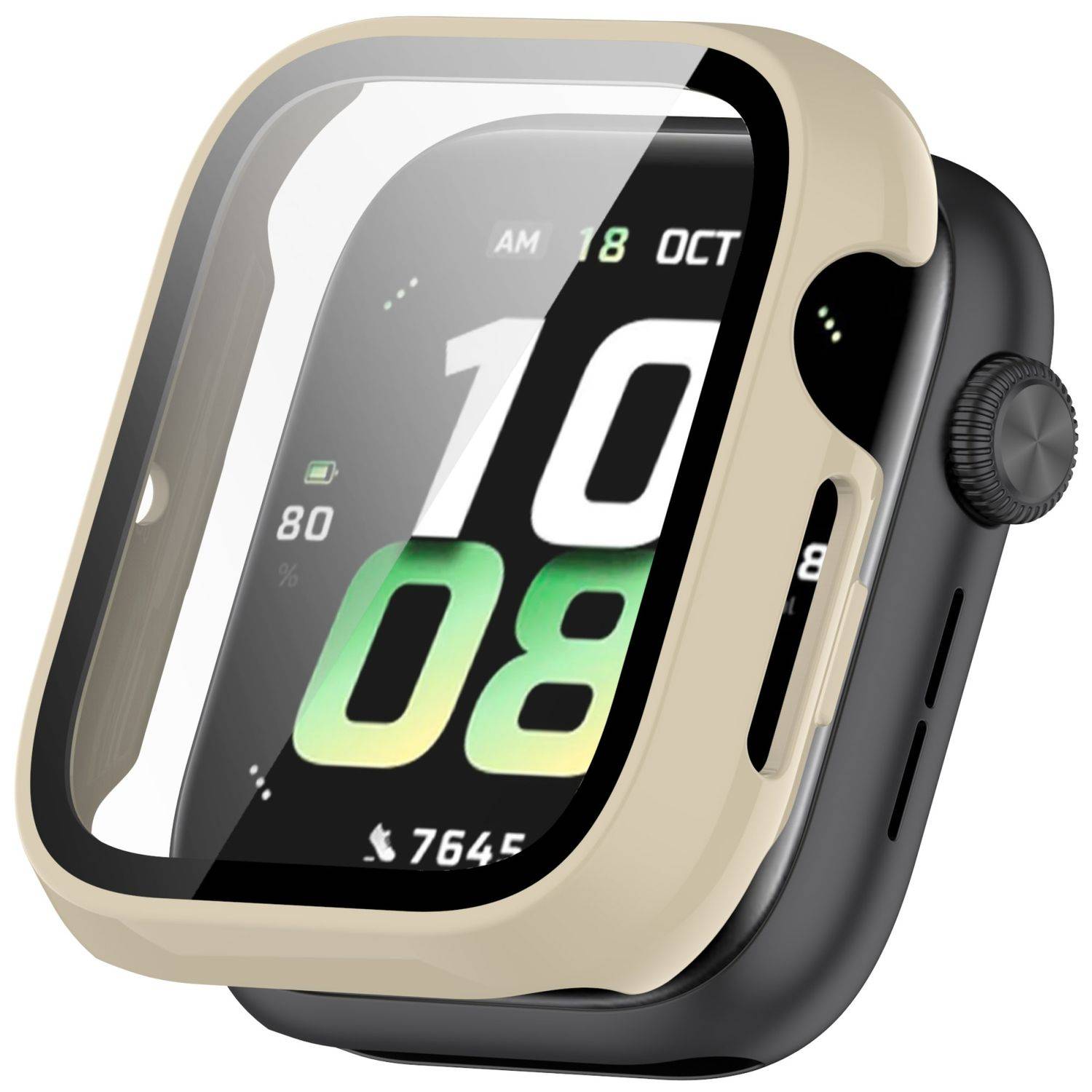 Für Honor Watch 5 Kunststoff PC Smart Hülle Case + Tempered H9 Hart Glas Beige
