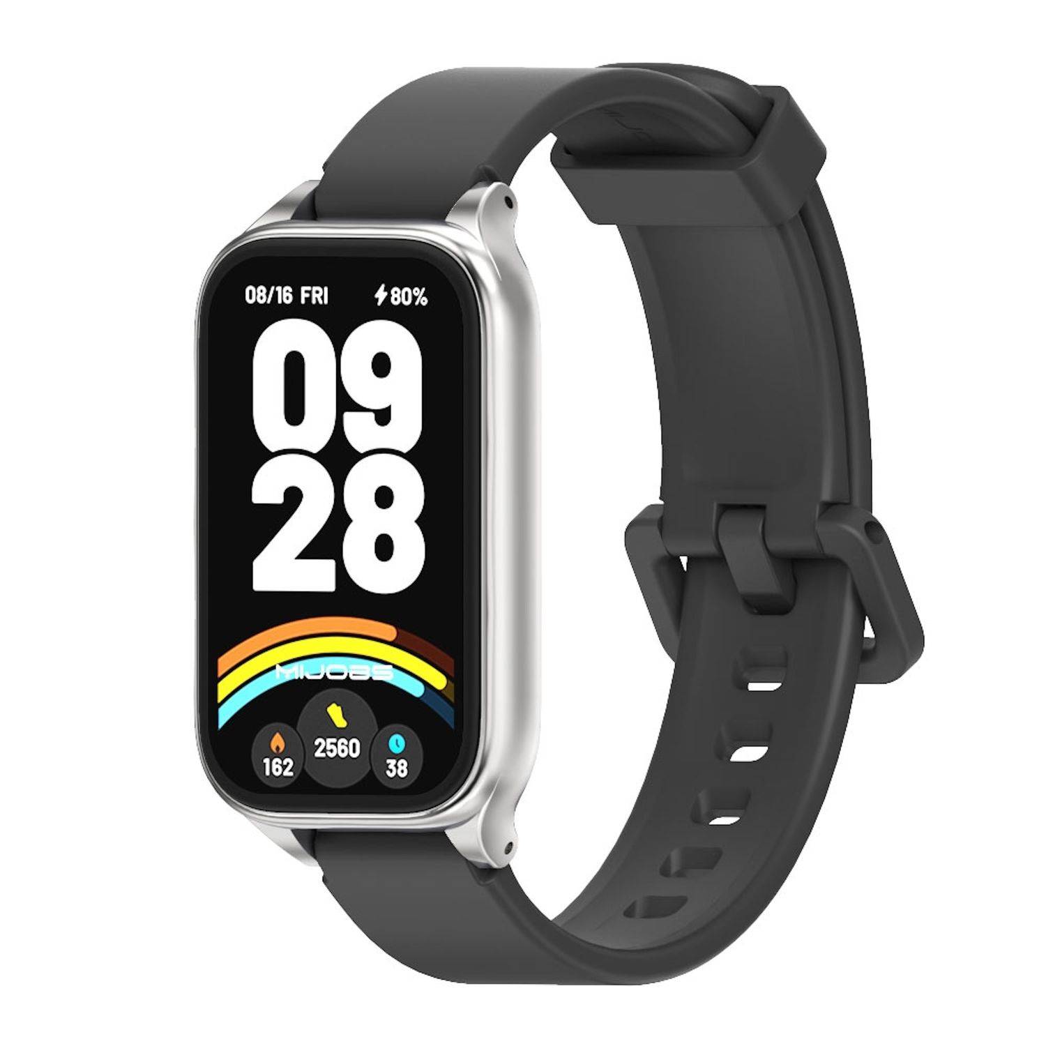 Für Xiaomi Smart Band 9 Active / Redmi Band 3 Silikon Arm Band mit Metallrahmen