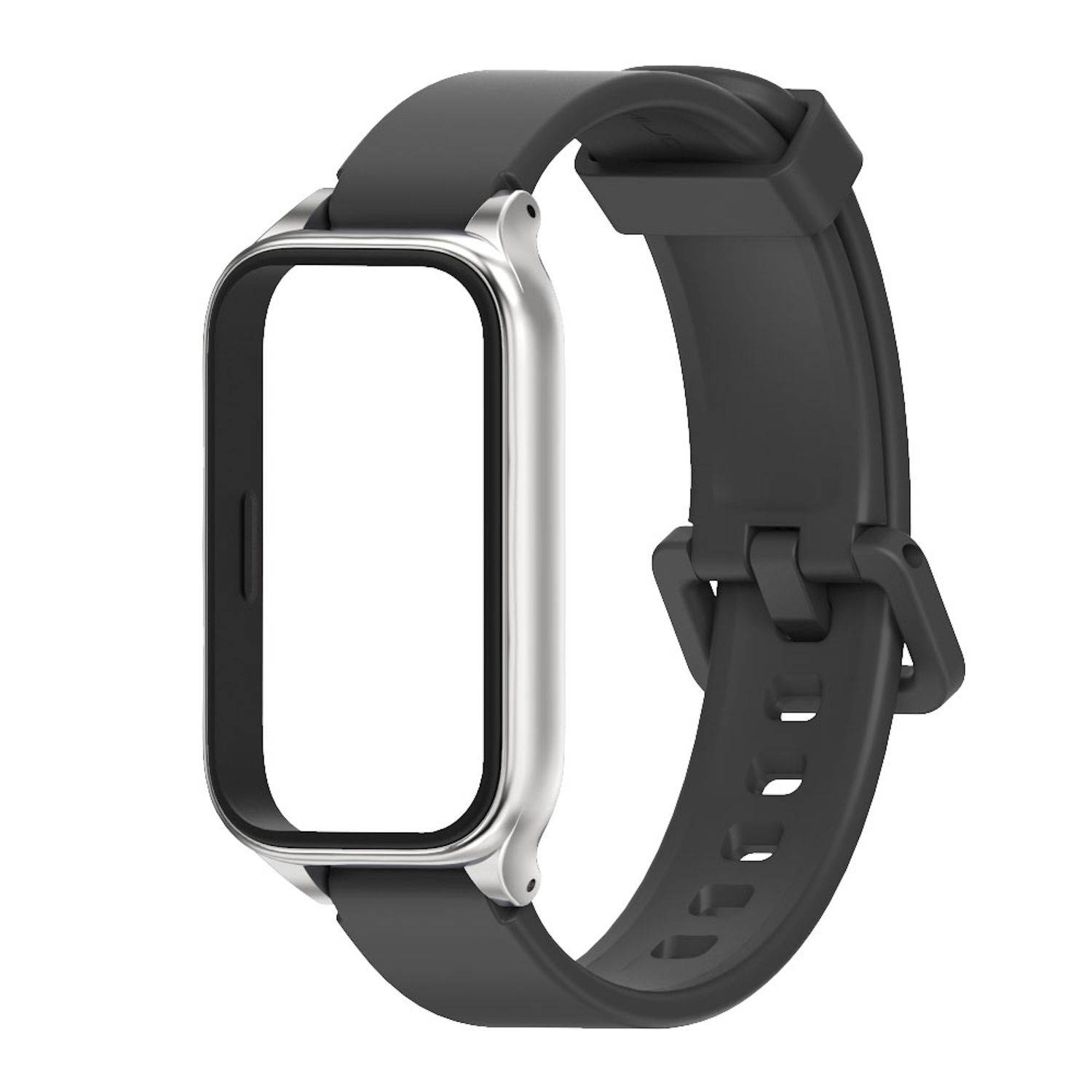 Für Xiaomi Smart Band 9 Active / Redmi Band 3 Silikon Arm Band mit Metallrahmen