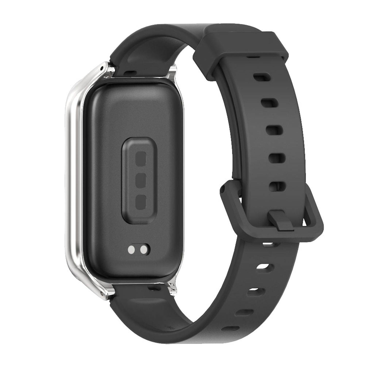 Für Xiaomi Smart Band 9 Active / Redmi Band 3 Silikon Arm Band mit Metallrahmen