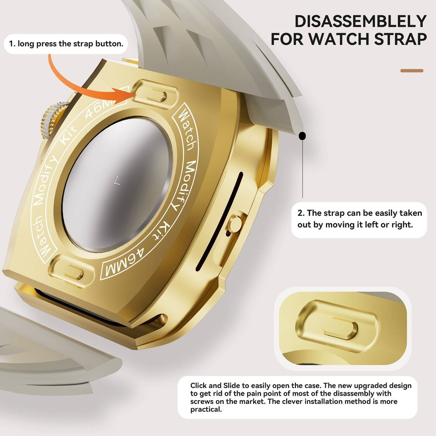 Für Apple Watch Series 10 46mm Hochwertiges Silikon Arm Band mit Metall Gehäuse