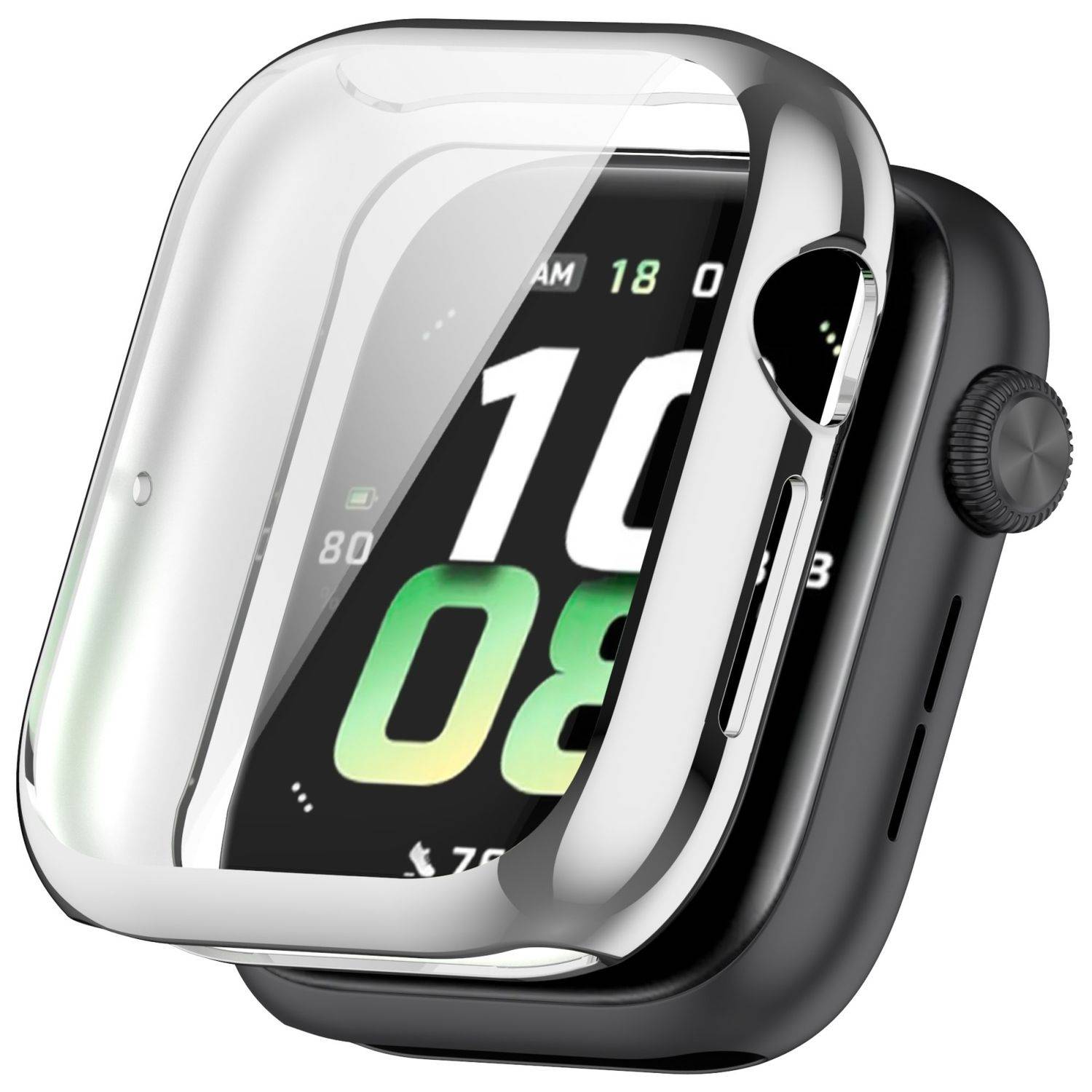 Für Honor Watch 5 Electroplated Full Cover TPU Watch Schutz Hülle Case Silber