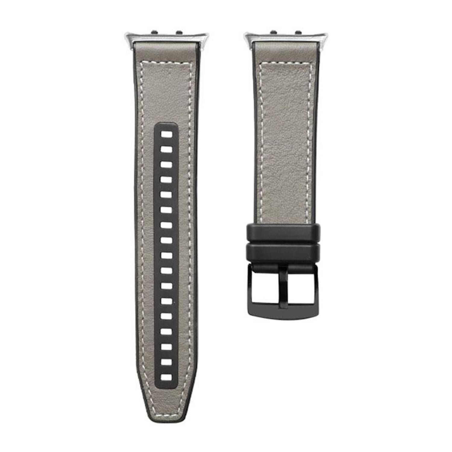 Smartwatch Armband für Honor Watch 5 Premium Leder Hybrid Silikon Ersatz Grau
