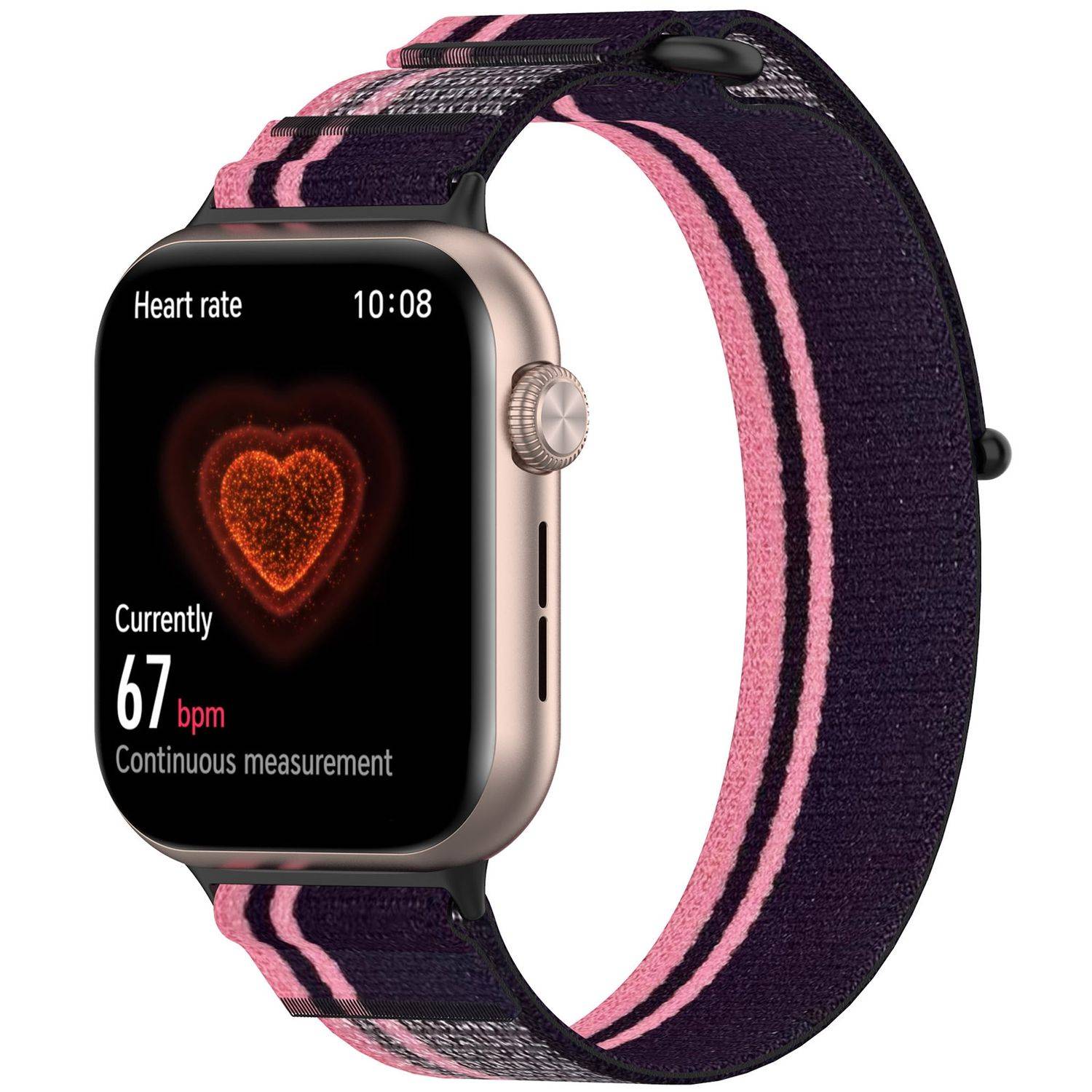 Für Honor Watch 5 Nylon Elastisches Schnallen Klettverschluss Ersatz Armband Lila