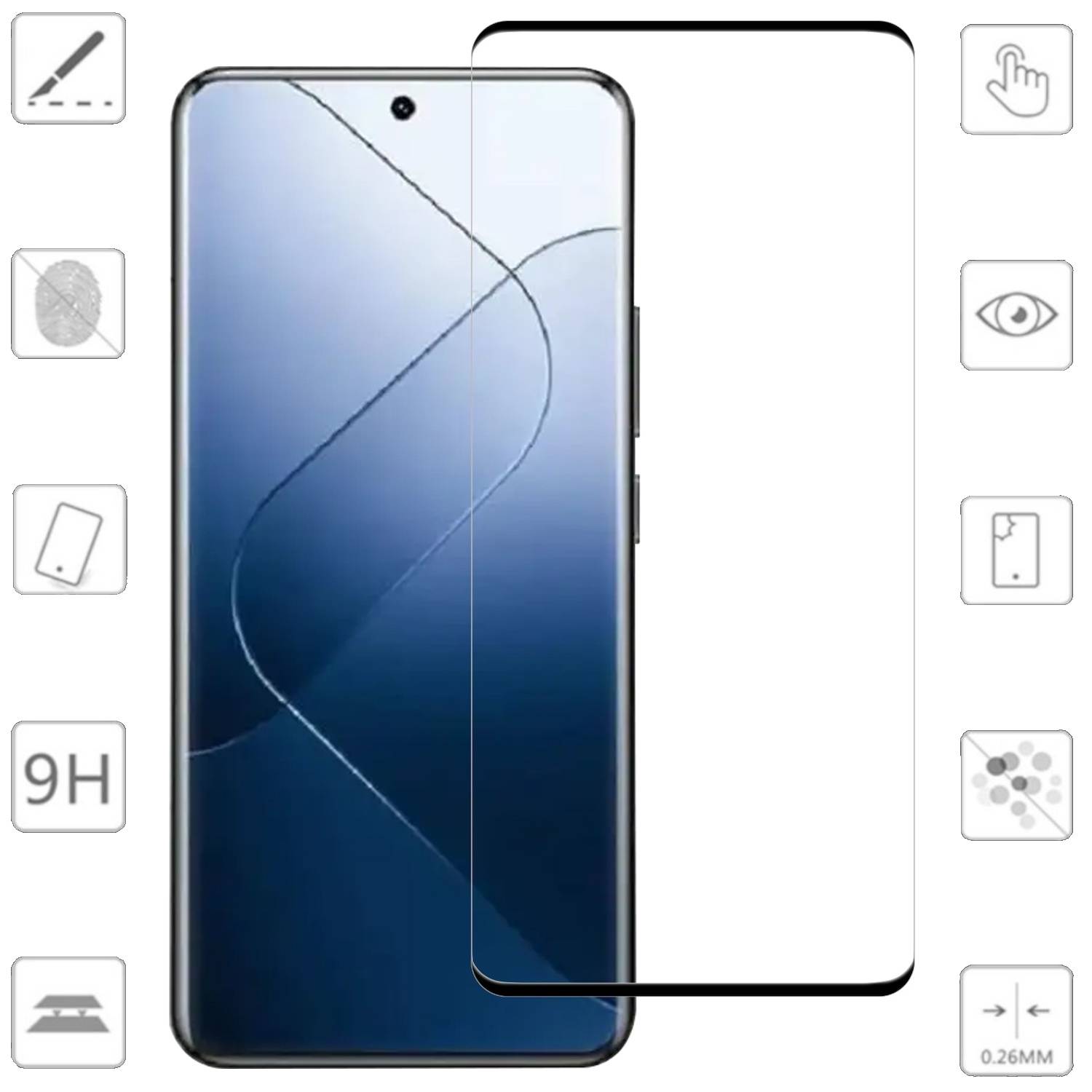 Für Xiaomi 15 Pro 1x 3D Curved Premium Display Full H9 0,3mm Hart Glas Folie Schutz