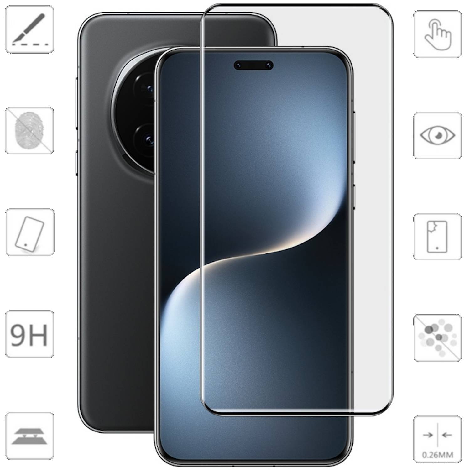 Für Honor Magic 7 Pro 4D Display Full LCD Curved Hart Glas Folie Schutz Zubehör