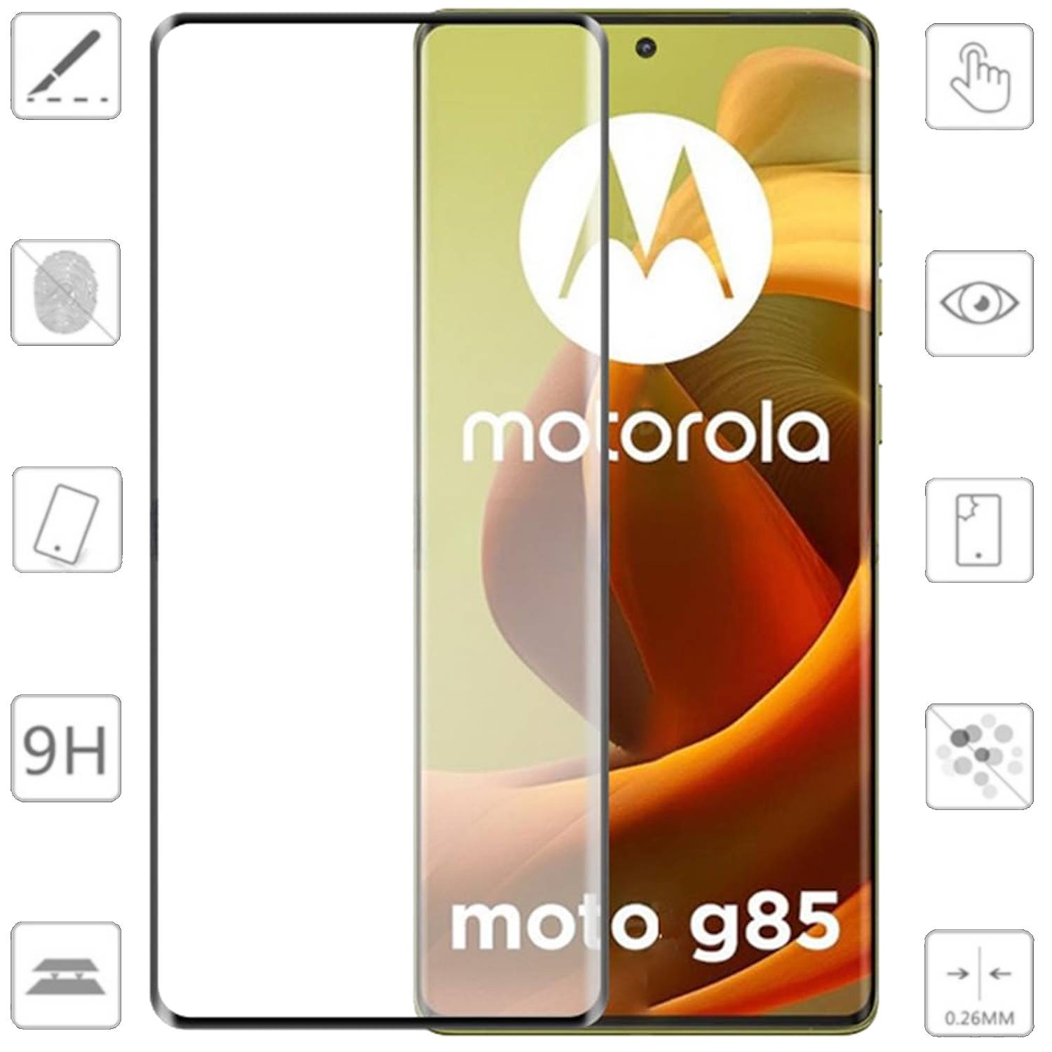 Für Motorola Moto G85 5G 2x 4D Display Full LCD Curved H9 Hart Glas Folie Schutz