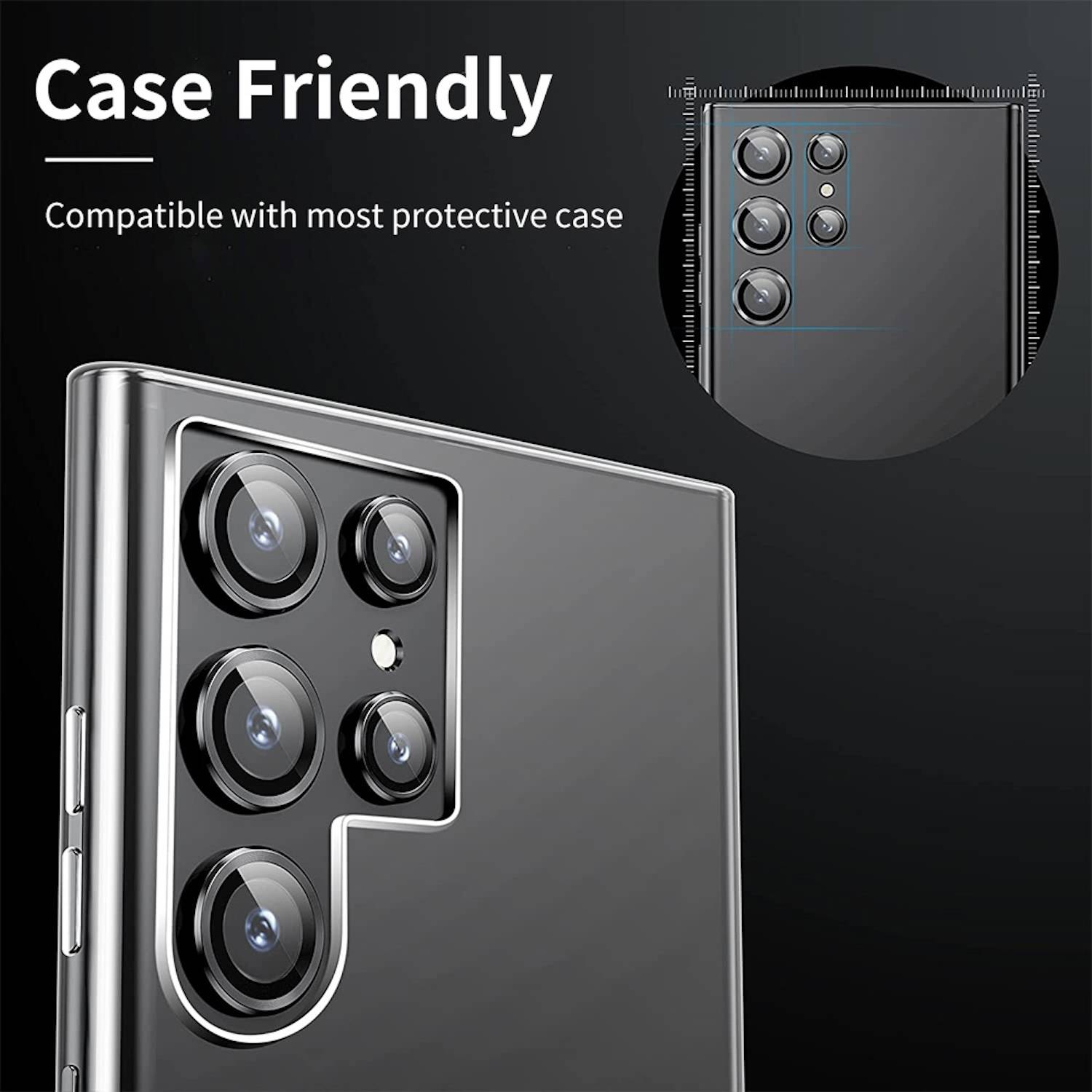 Kameraschutzglas + Ring für Linse Samsung Galaxy S25 Ultra 5G Aluminium robust