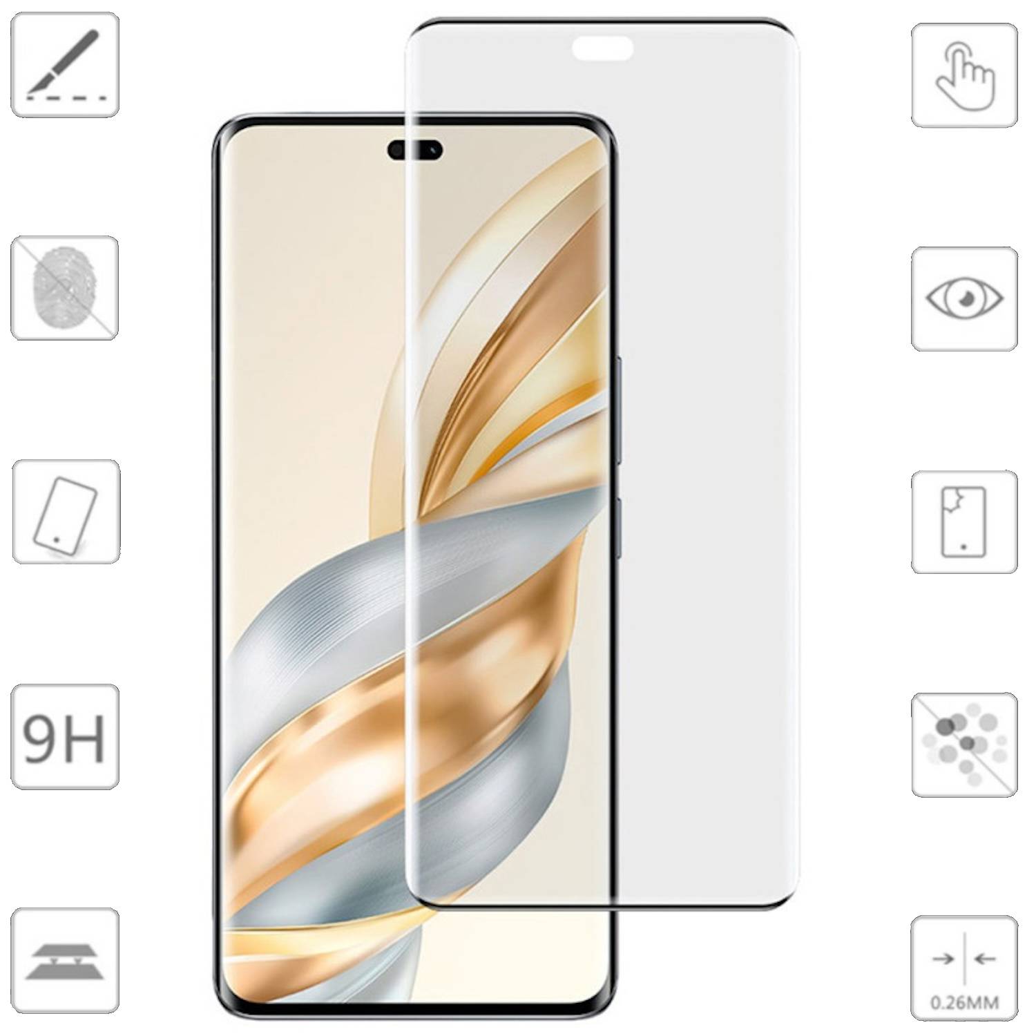 Für Honor Magic 7 Lite / X9c 1x 4D Display Full LCD Curved Hart Glas Folie Schutz Zubehör
