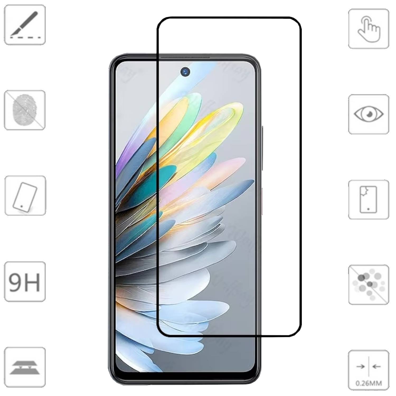 Für ZTE Blade A75 4G 1x 3D Premium Display Full H9 0,3mm Hart Glas Folie Schutz
