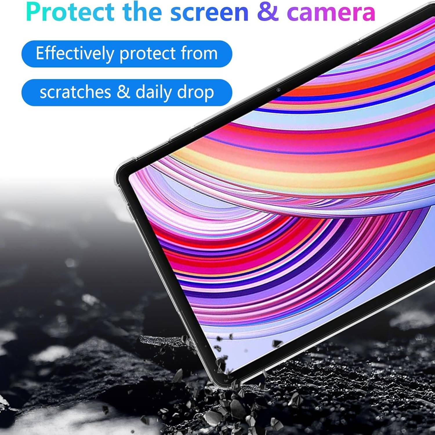 Für Xiaomi Redmi Pad Pro 12.1 Zoll TPU Silikon Tablet Hülle Schwarz + H9 Hart Glas