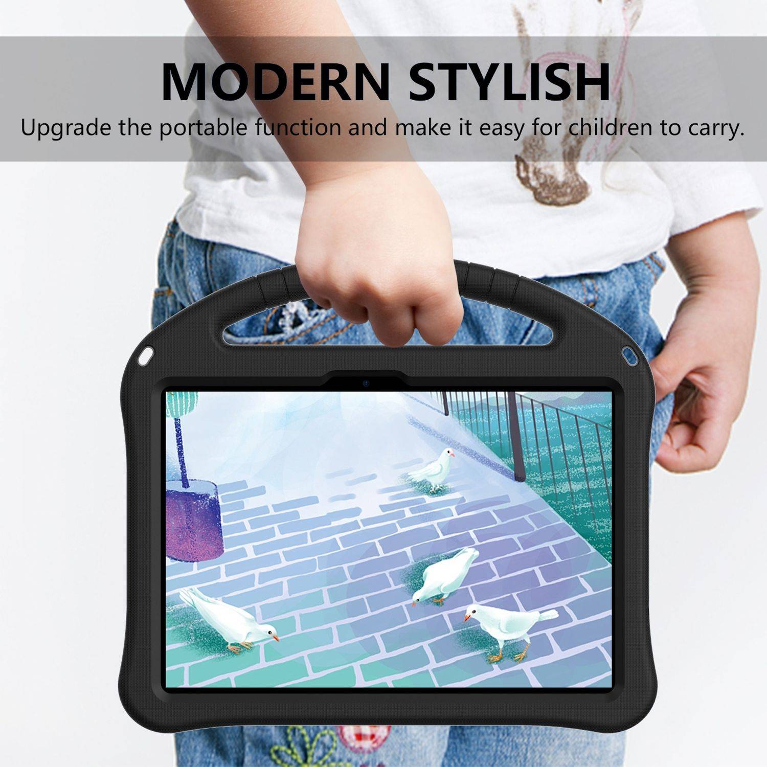 Für Xiaomi Pad 7 Pro EVA aufstellbare Shockproof Schutz Tablet Tasche Schwarz