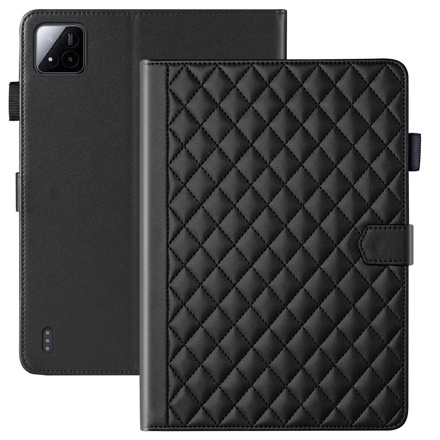 Für Xiaomi Pad 7 / 7 Pro Design Rhombus Kunstleder Hülle Standfunktion Schwarz