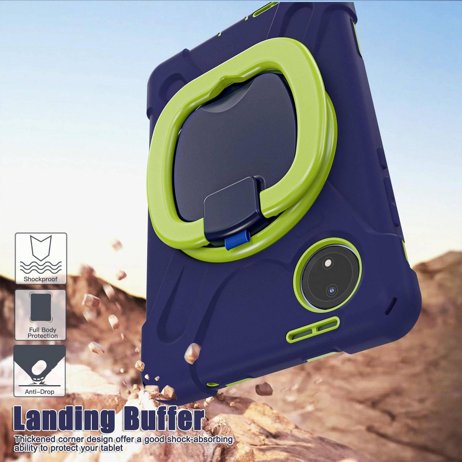 Für Xiaomi Redmi Pad SE 8.7 360 Grad Hybrid Tasche Halterung und Schultergurt