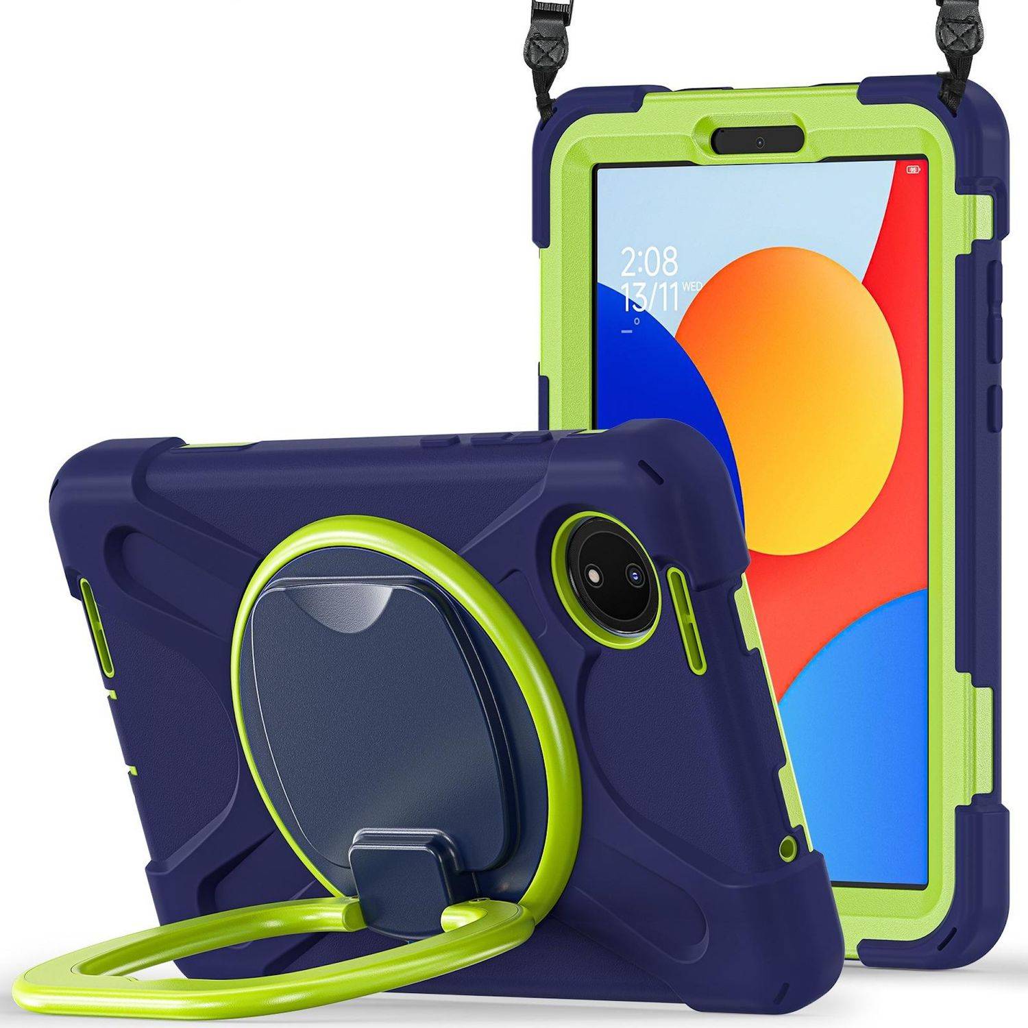 Für Xiaomi Redmi Pad SE 8.7 360 Grad Hybrid Tasche Halterung und Schultergurt