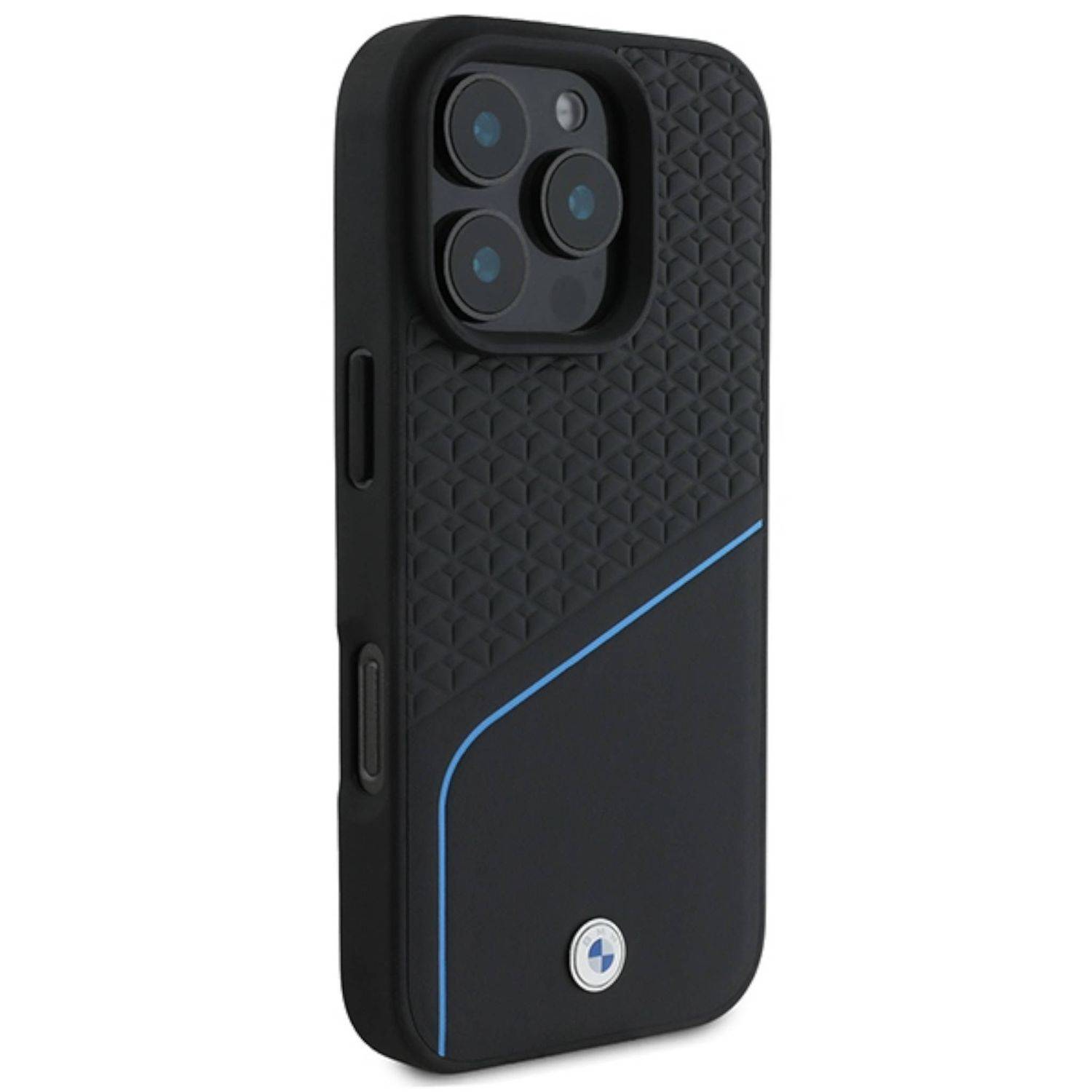 BMW Apple iPhone 16 Pro Hardcase Sign Leather Textured Line MagSafe