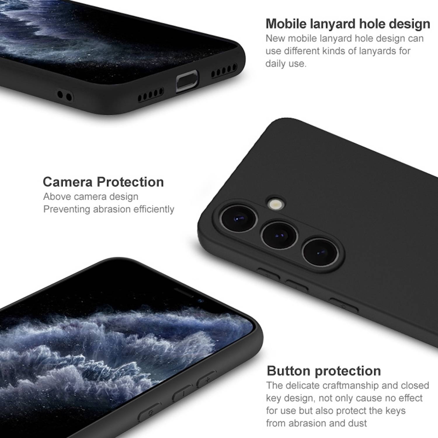 Für Samsung Galaxy S25 Plus Silikon TPU Schutz Hülle Cover Flexibel dünn Schwarz