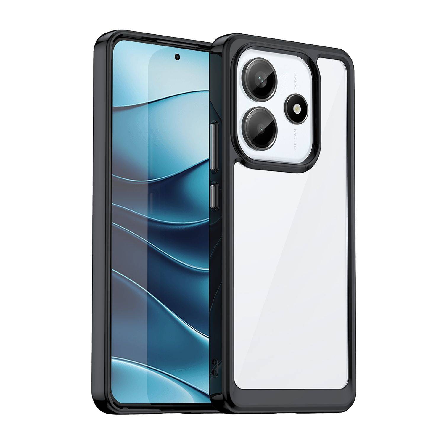 Für Xiaomi Redmi Note 14 5G Colorful Series TPU Acryl Hybrid Handy Hülle Schwarz
