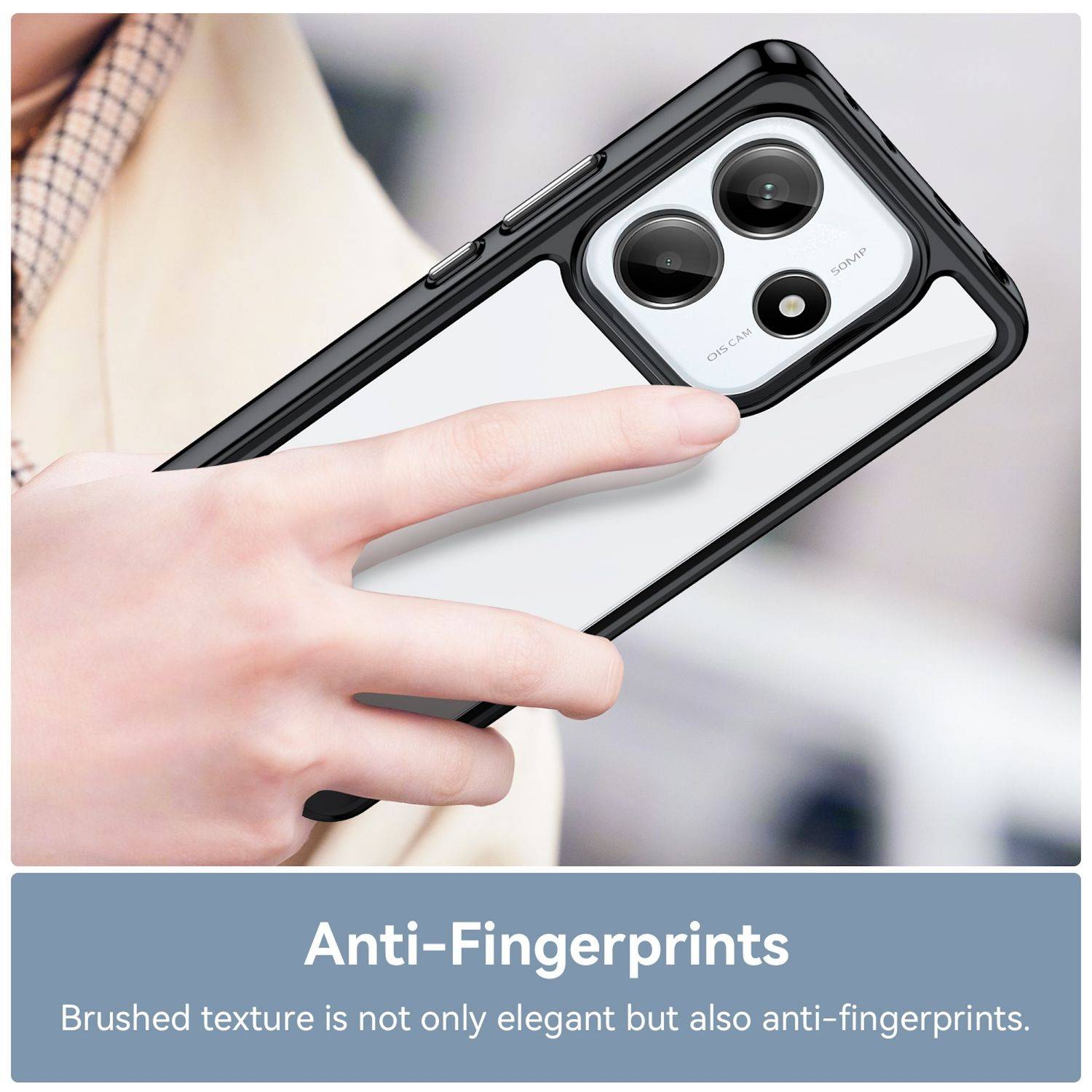 Für Xiaomi Redmi Note 14 5G Colorful Series TPU Acryl Hybrid Handy Hülle Schwarz