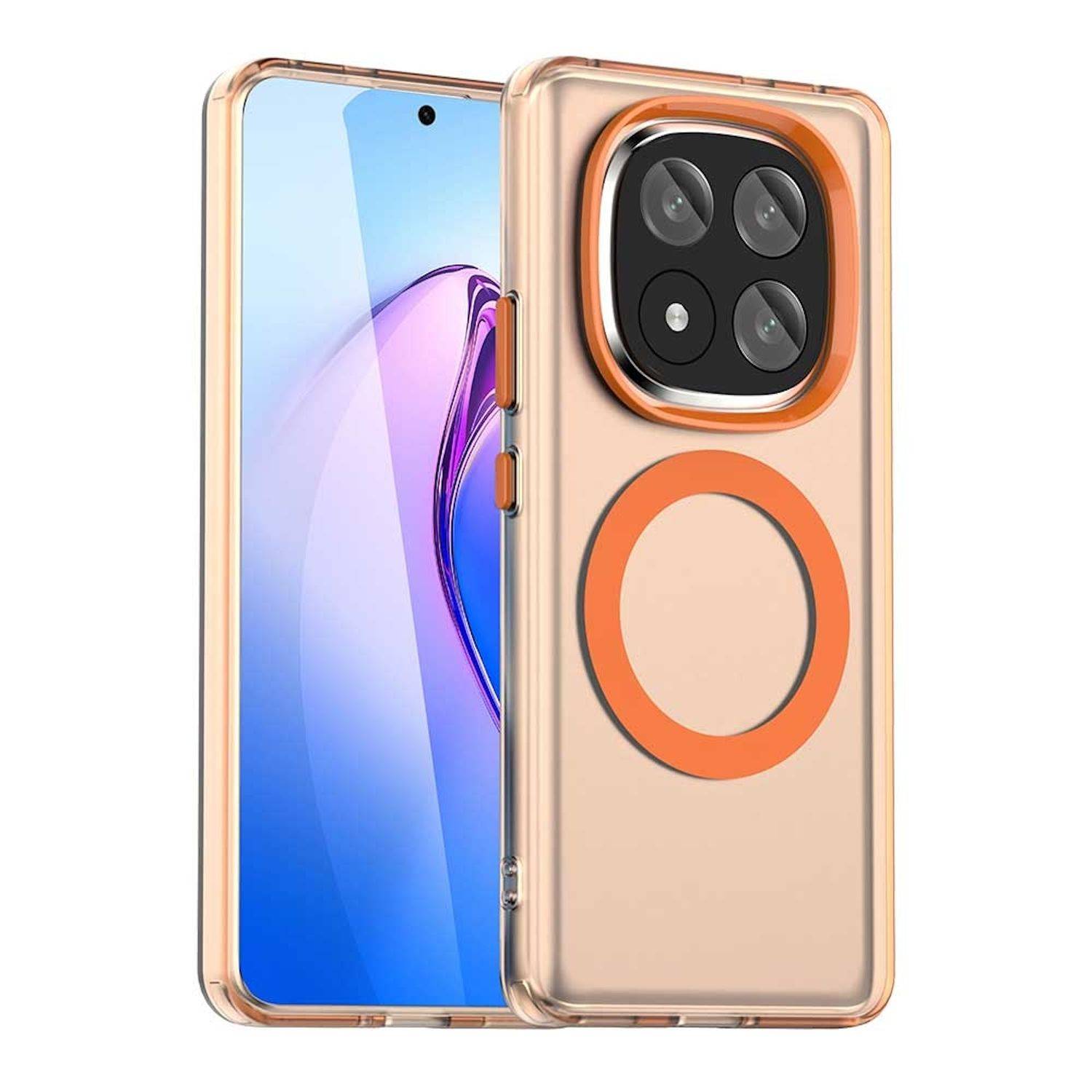 Für Xiaomi Redmi Note 14 Pro Plus 5G Candy Design Magsafe PC Hybrid TPU Schutz Hülle Cover Orange